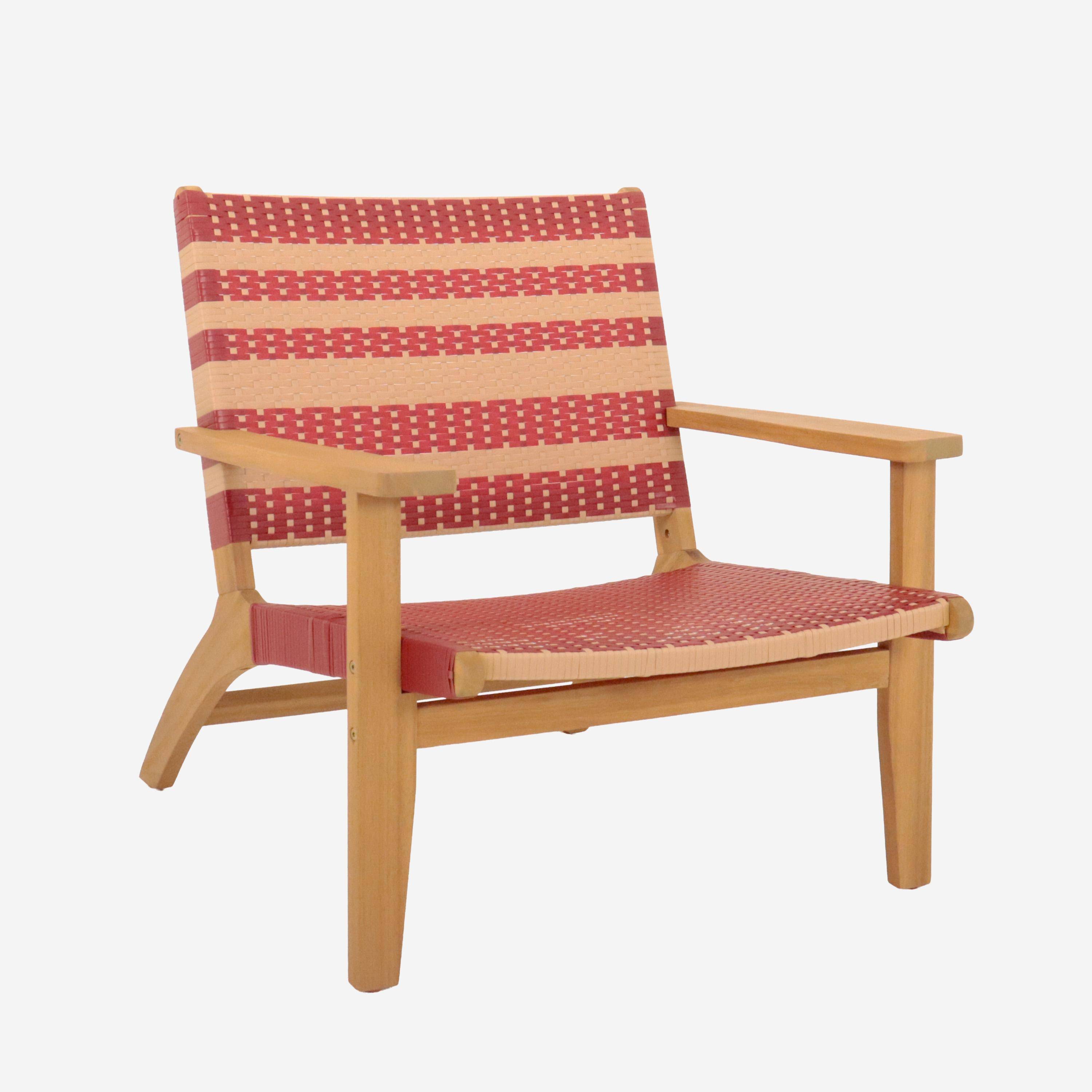 Fauteuil de jardin bois d'acacia et résine terracotta  - Goa,sweeek,Photo1