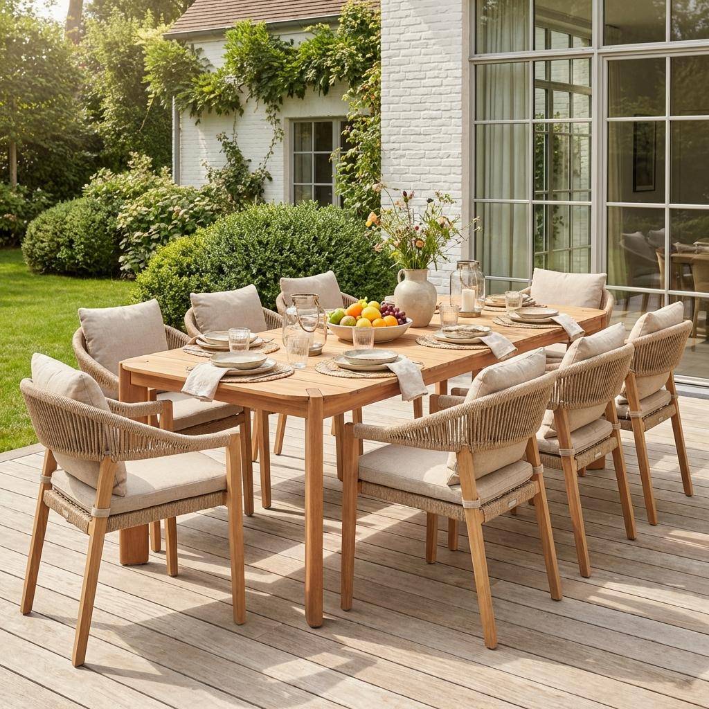 Stół ogrodowy z drewna akacjowego na 6 osób 200 cm naturalny - Ondra,sweeek,Photo1