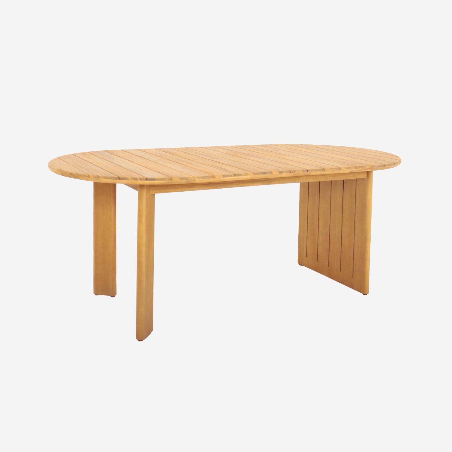 Table de jardin ovale bois d'acacia 6 places 200cm naturel - Bosca,sweeek,Photo1