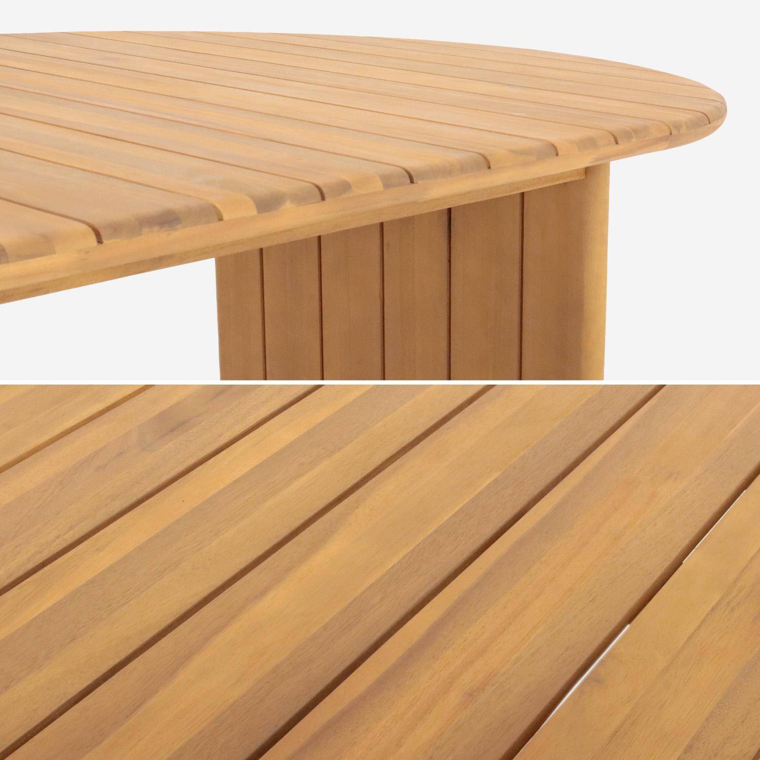 Table de jardin ovale bois d'acacia 6 places 200cm naturel - Bosca,sweeek,Photo3