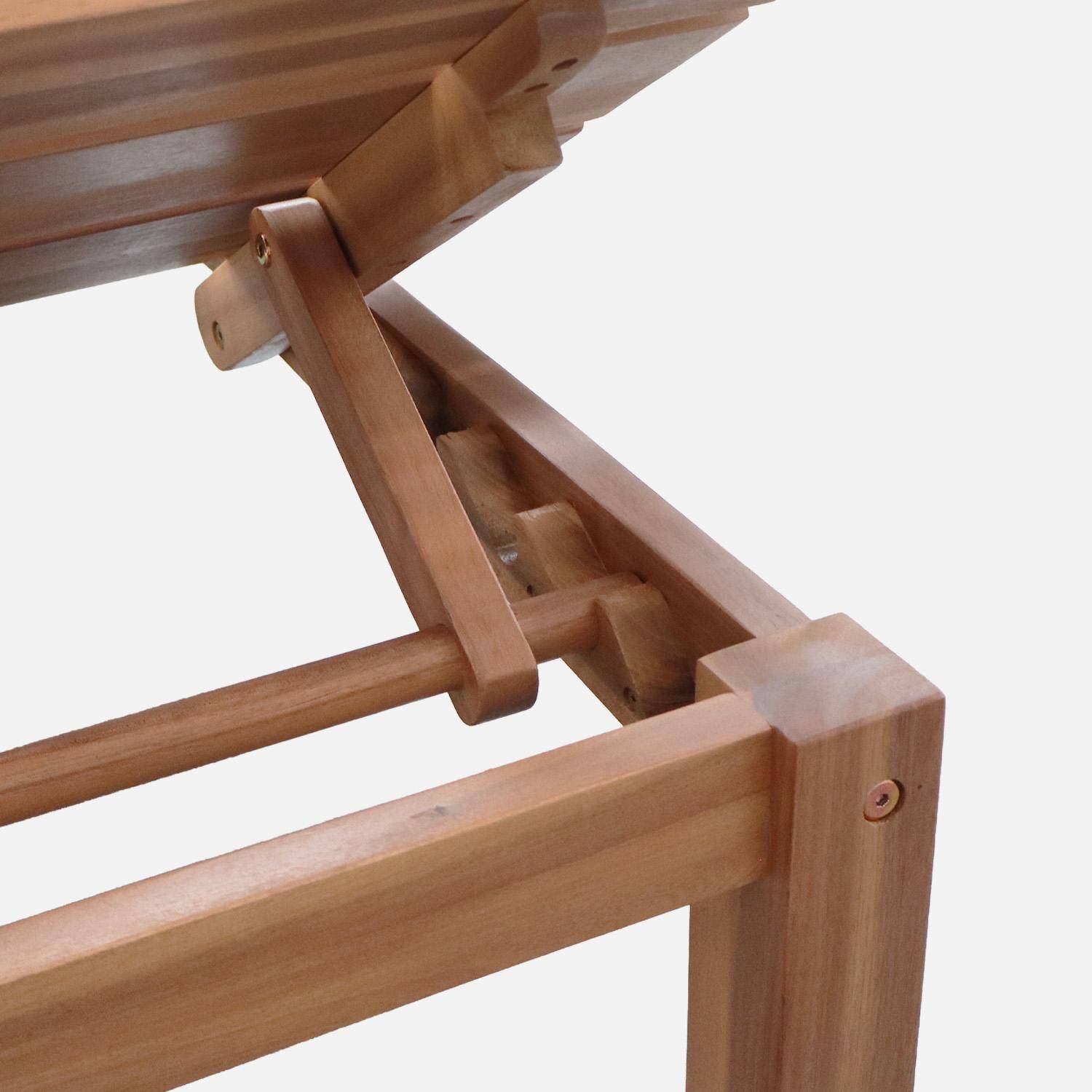 Modułowy zestaw ogrodowy z naturalnego drewna akacjowego, regulowane oparcie, 2-osobowy – Mae Photo10