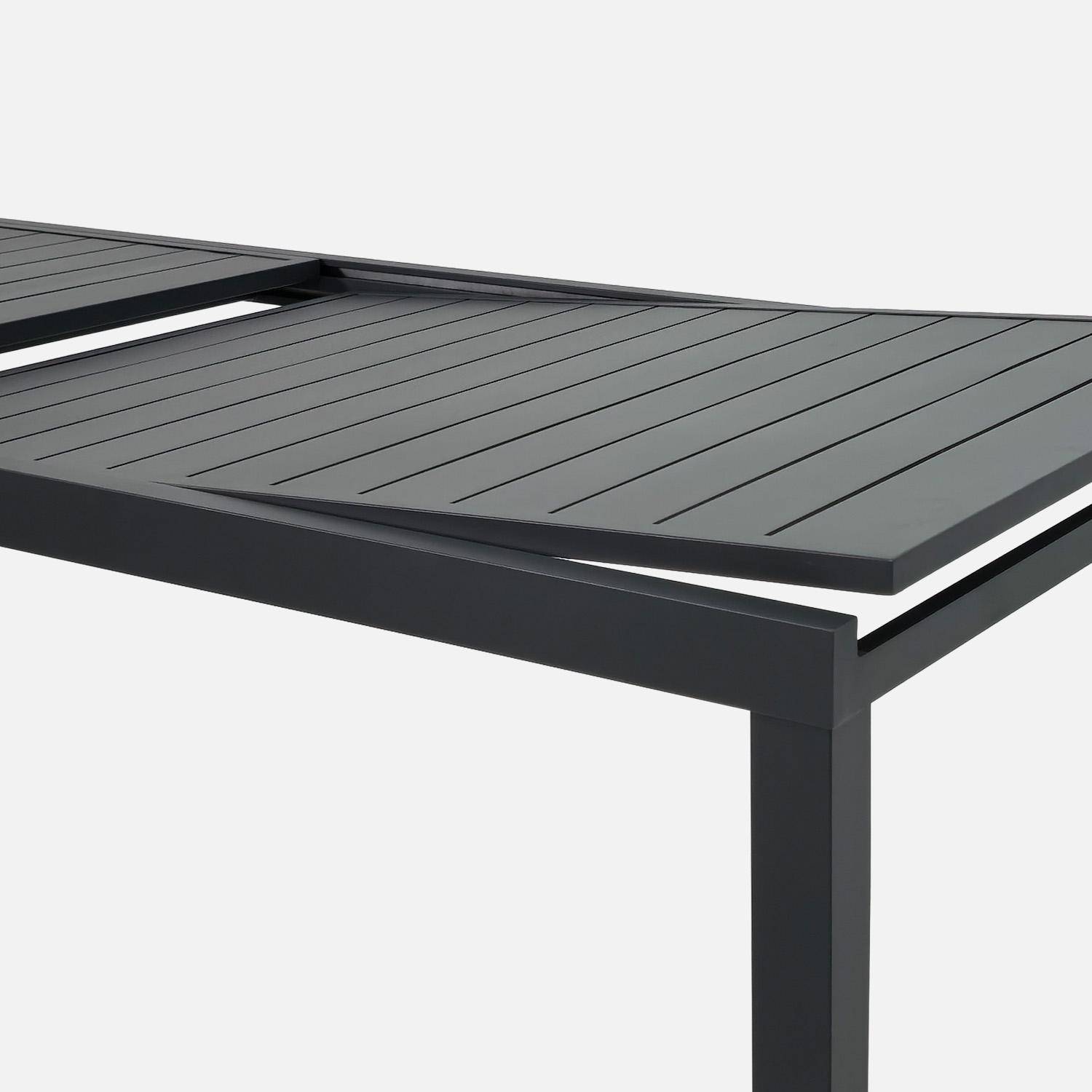 Tuintafel verlengbaar met 10 stoelen van aluminium en textileen antraciet - Elora en Amara,sweeek,Photo4