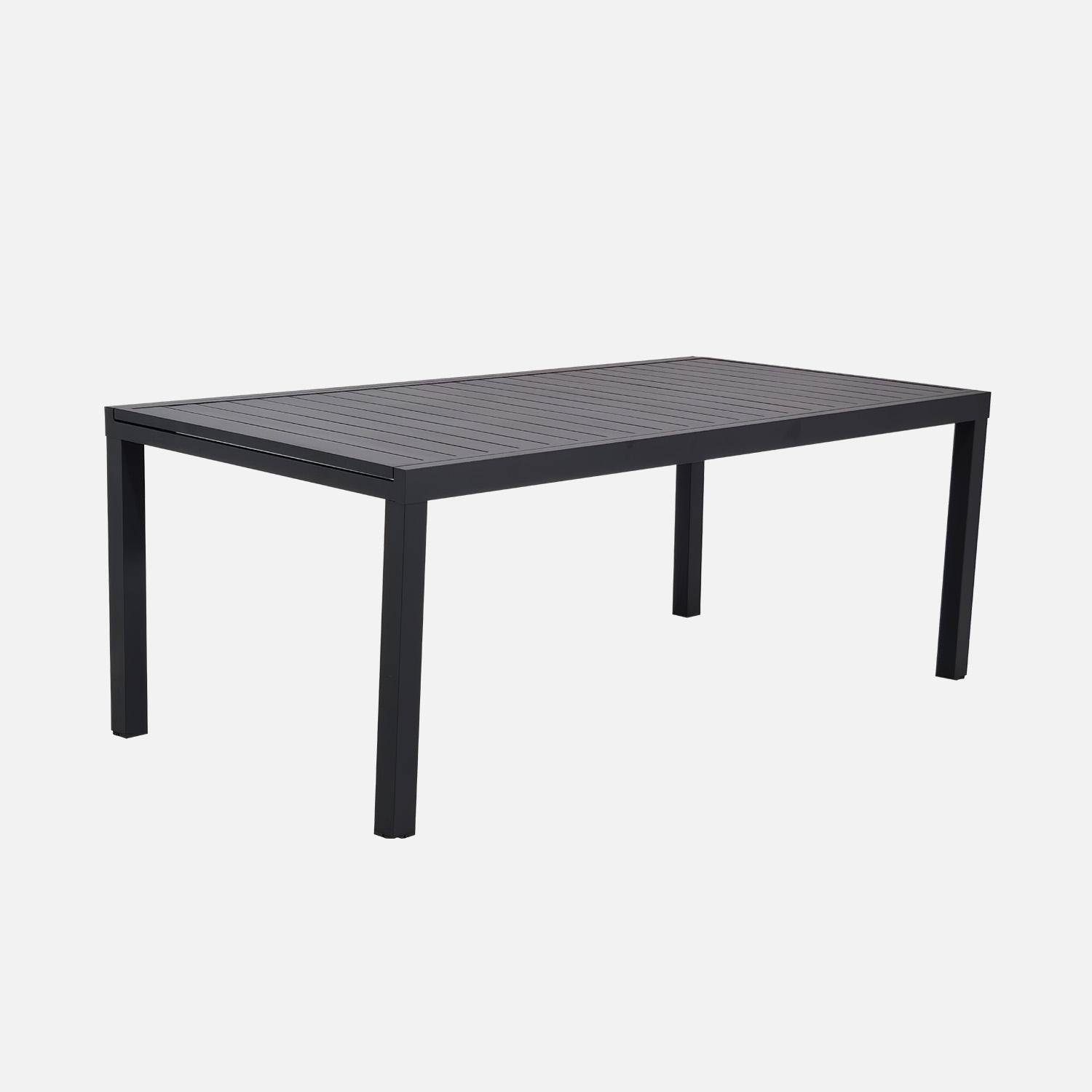 Table de jardin extensible aluminium + 10 assises anthracite - Elora/Amara,sweeek,Photo2