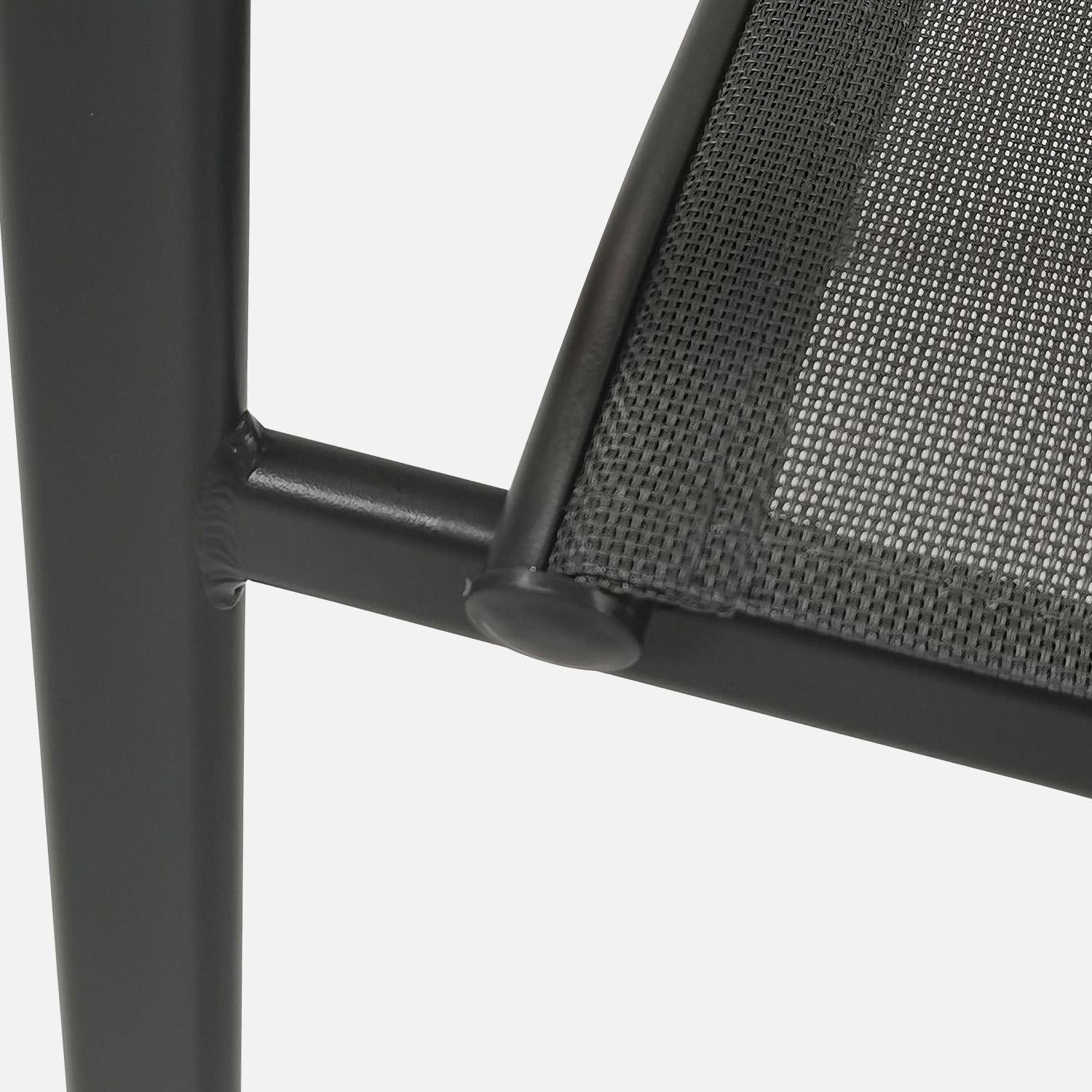 Tuintafel verlengbaar met 10 stoelen van aluminium en textileen antraciet - Elora en Amara,sweeek,Photo6