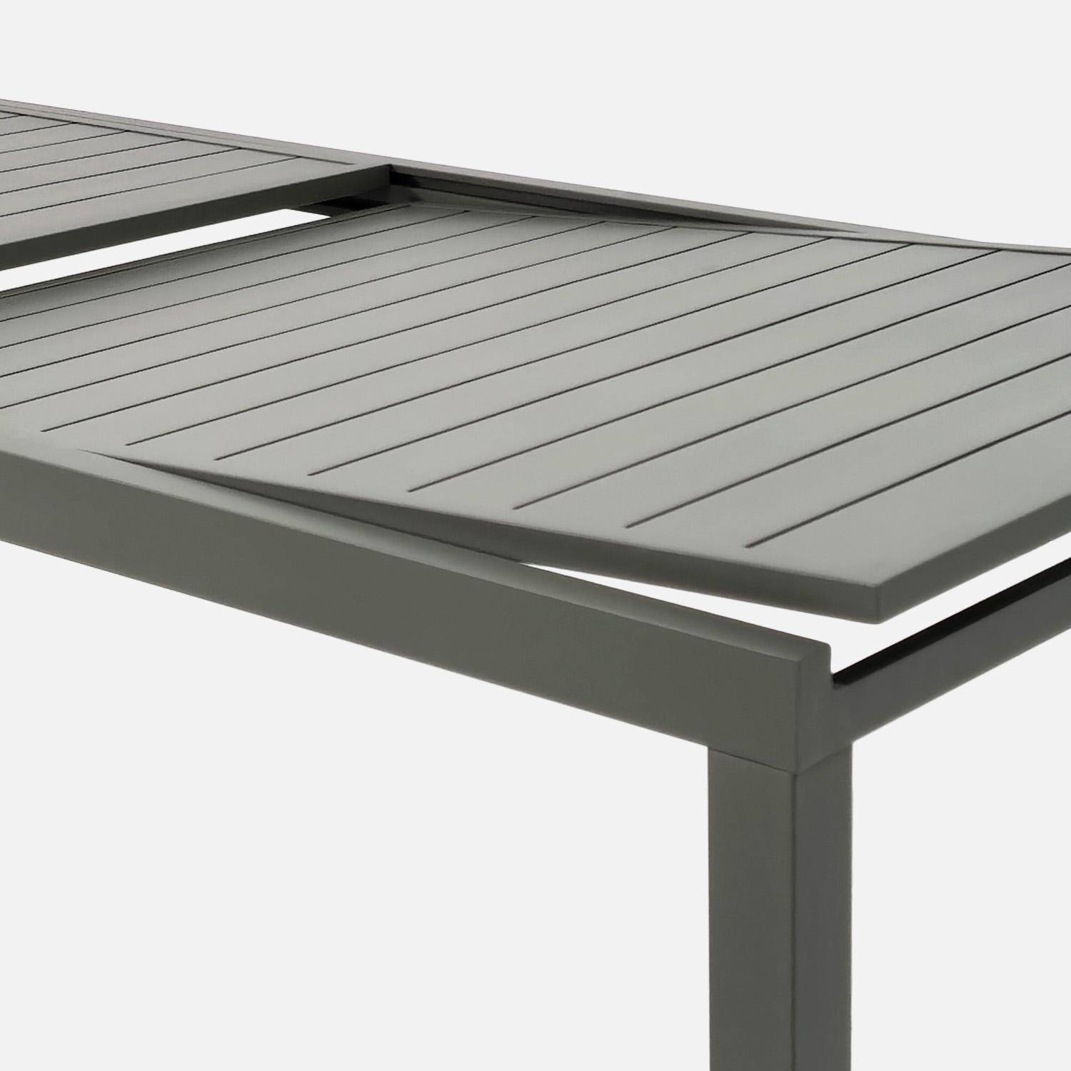 Tuintafel verlengbaar met 10 stoelen van aluminium en textileen kaki - Elora en Amara,sweeek,Photo4