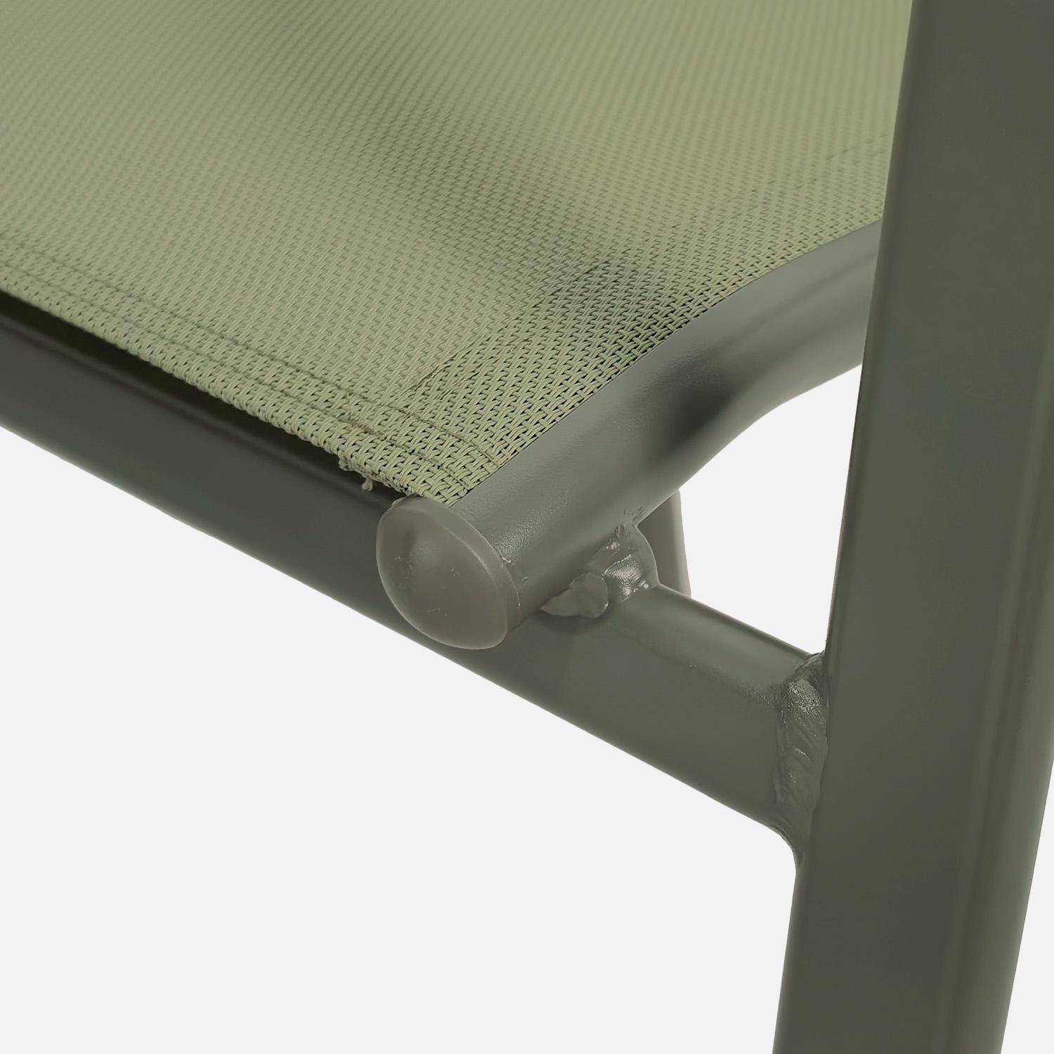 Tuintafel verlengbaar met 10 stoelen van aluminium en textileen kaki - Elora en Amara,sweeek,Photo6