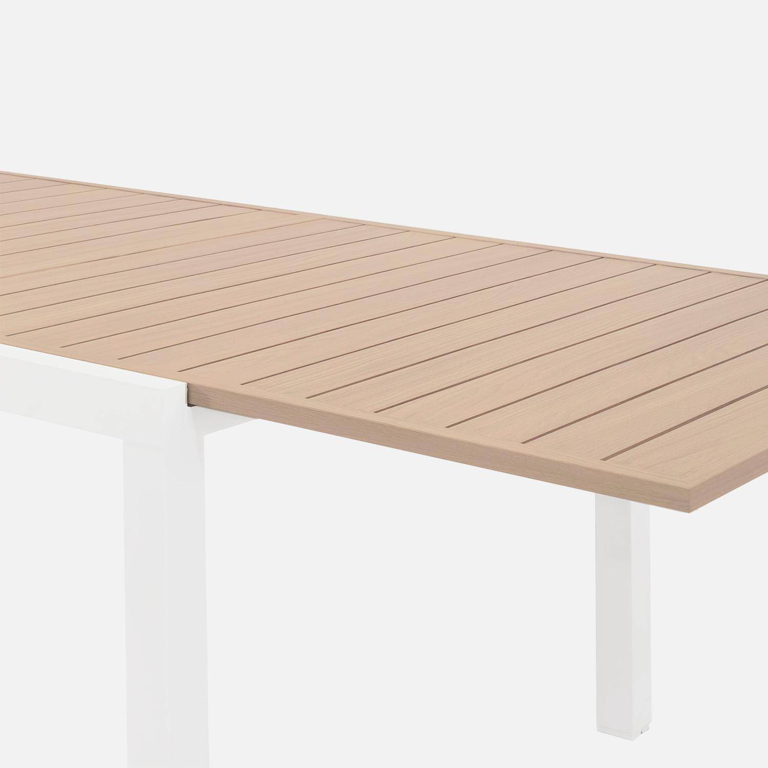 Table de jardin extensible aluminium + 10 assises blanc - Elora / Amara,sweeek,Photo3