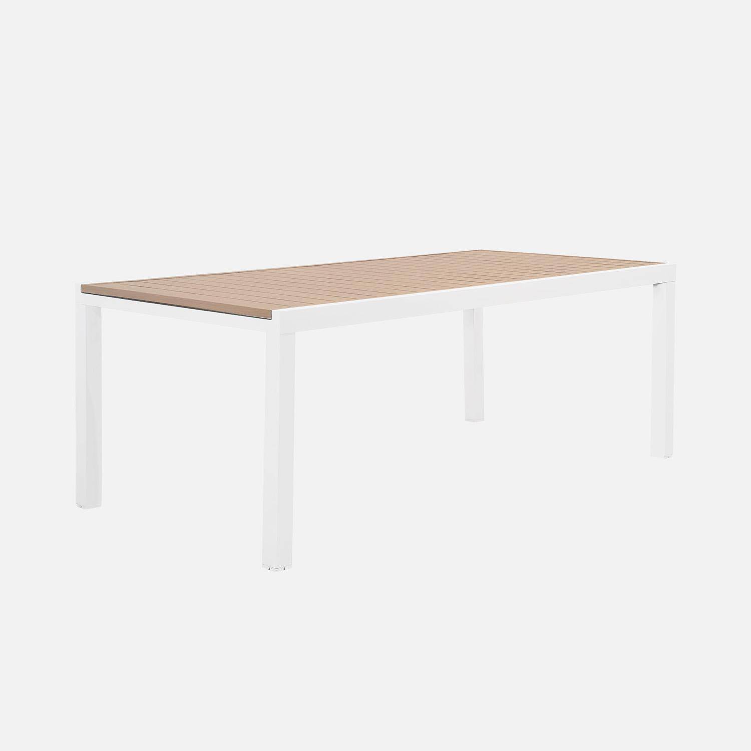 Table de jardin extensible aluminium + 10 assises blanc - Elora / Amara Photo2