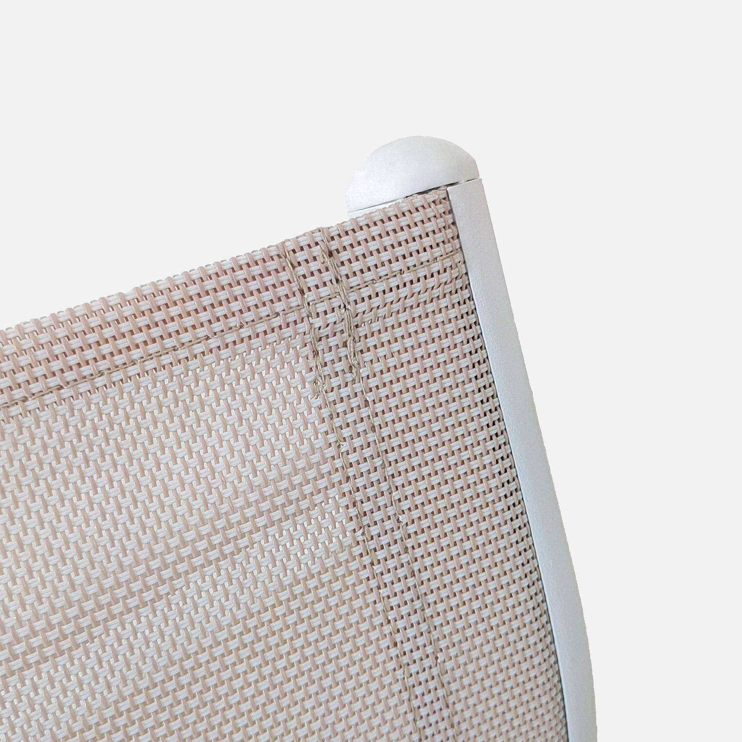 Table de jardin extensible aluminium + 10 assises blanc - Elora / Amara Photo5