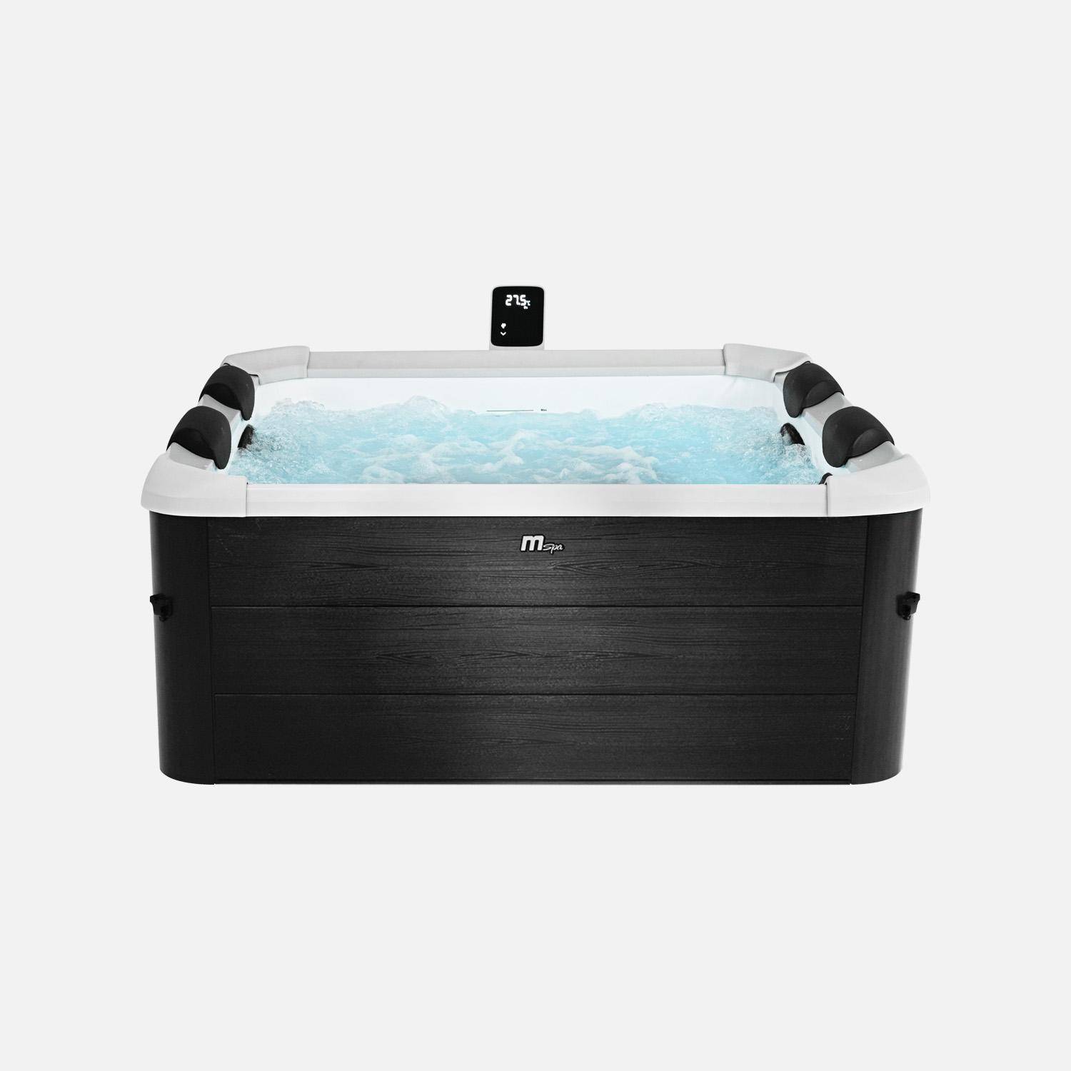 Spa rigide 6 places 180cm carré hydromassages 4 coussins bâche + housse thermique Photo2