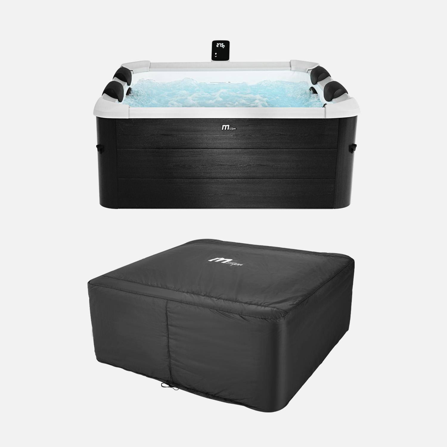 Vaste spa 6-persoons 180cm vierkant hydromassages 4 kussens afdekzeil + thermische hoes - Oslo Plus Aero,sweeek,Photo2