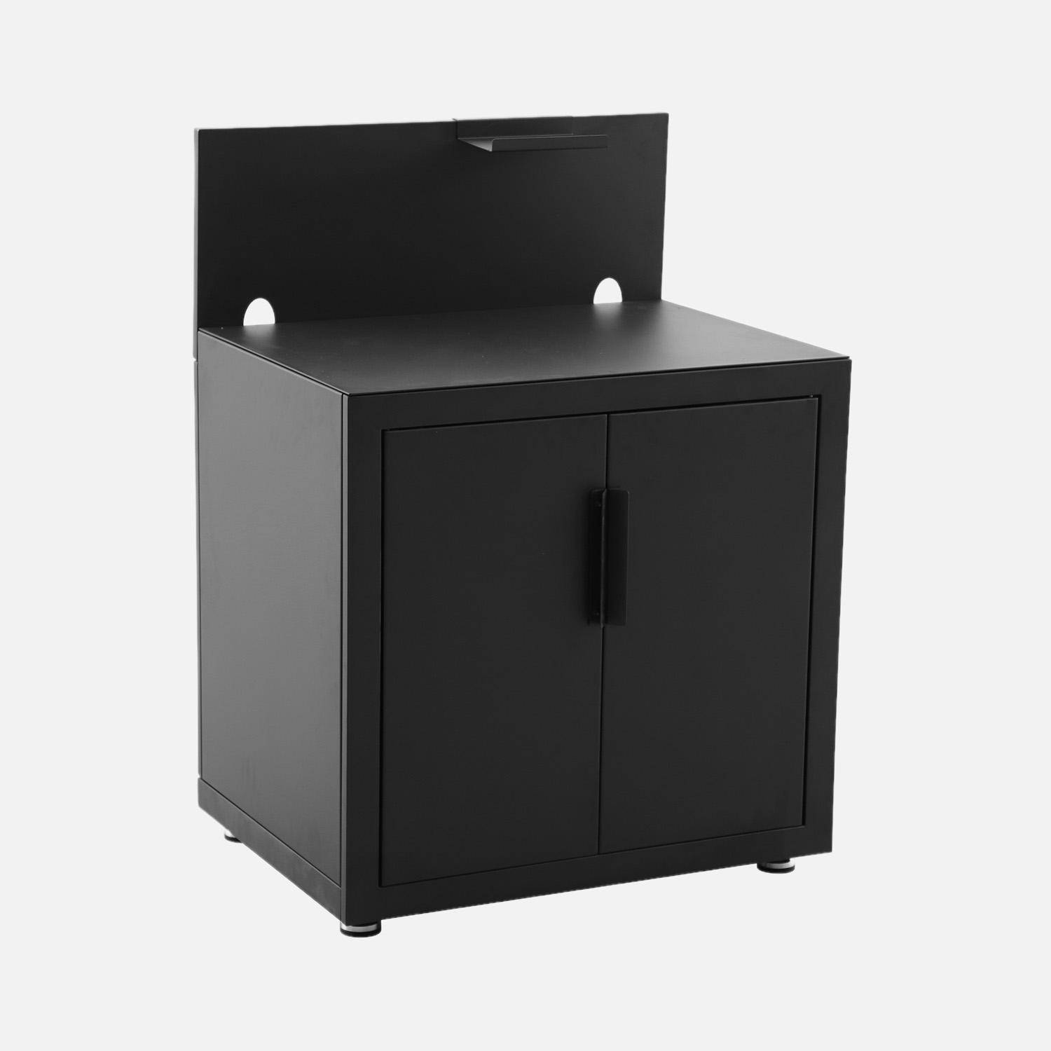 Cucina da esterno 5 moduli acciaio e decorazione in legno Nero - 88x82x35 cm,sweeek,Photo5