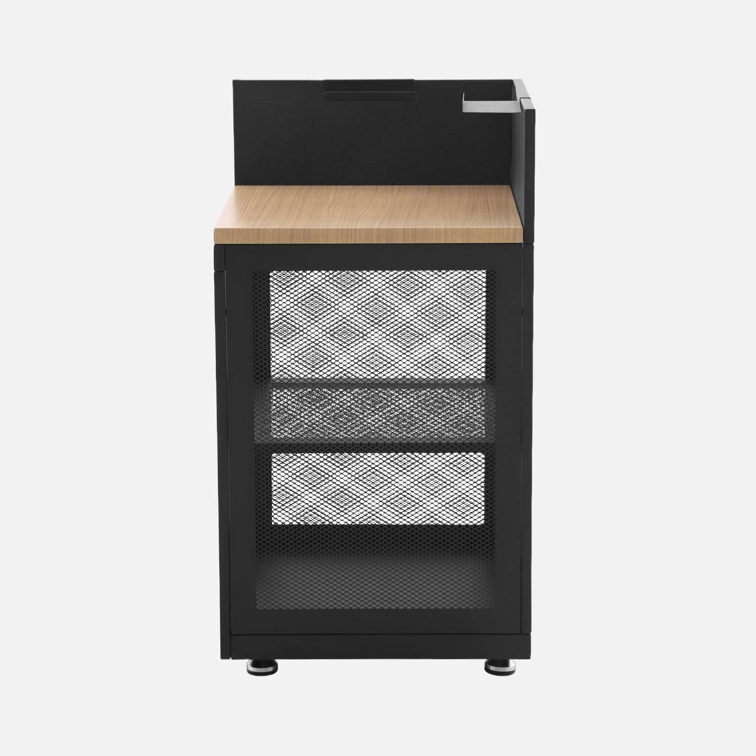 Cucina da esterno 5 moduli acciaio e decorazione in legno Nero - 88x82x35 cm,sweeek,Photo6