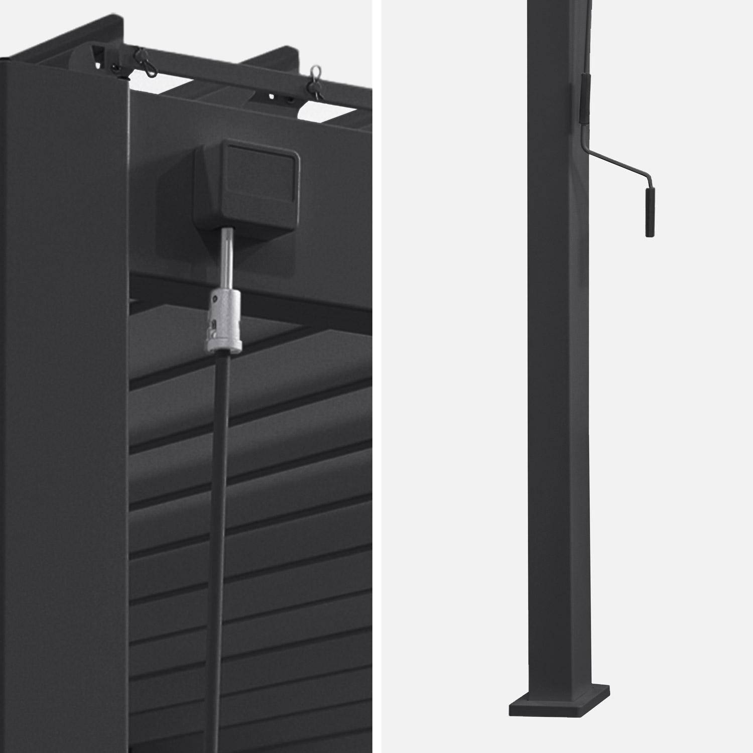 Pergola bioclimatique aluminium adossée 4x3m + 1 store 4m anthracite Triomphe ,sweeek,Photo3