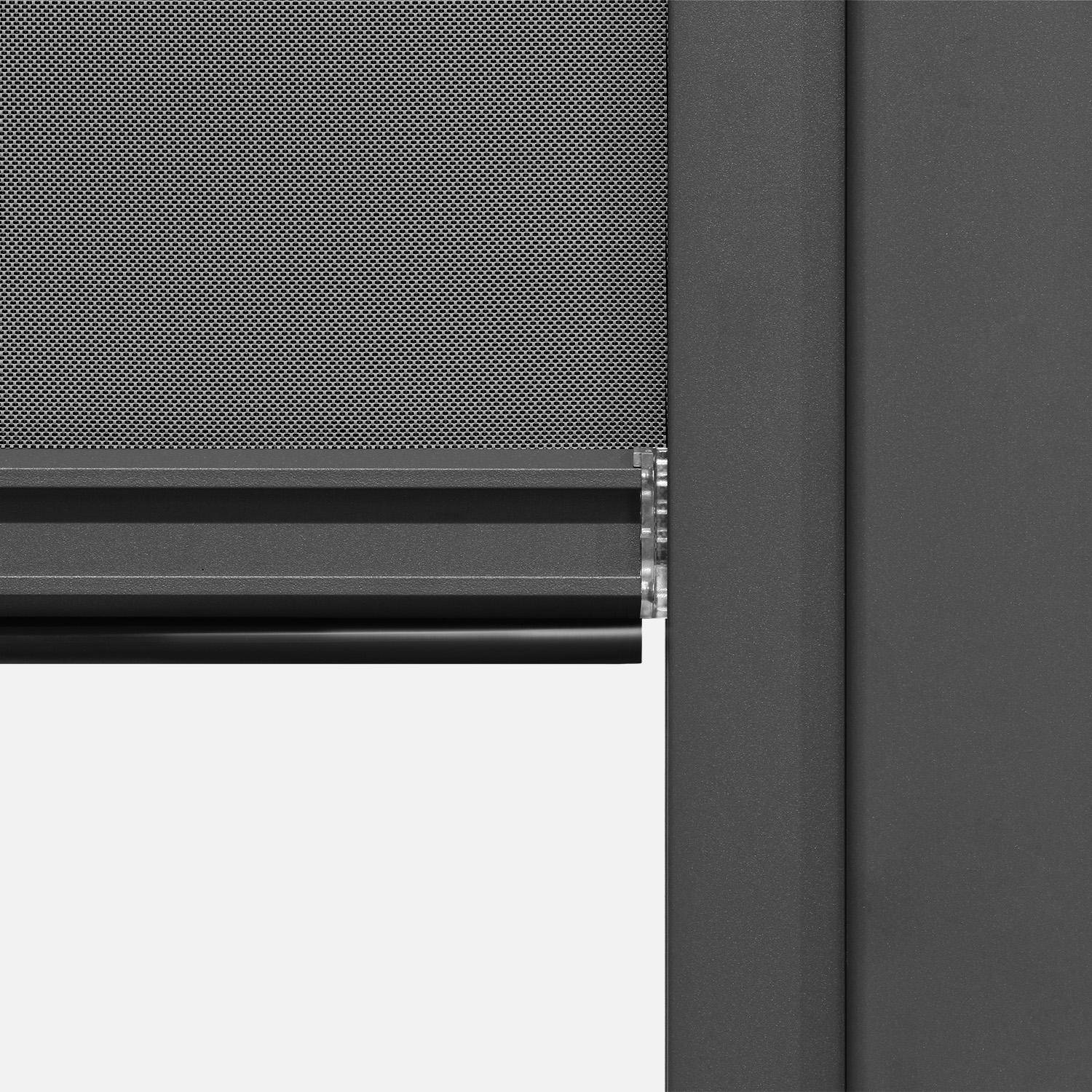 Pergola bioclimatique aluminium adossée 4x3m + 1 store 4m anthracite Triomphe  Photo4