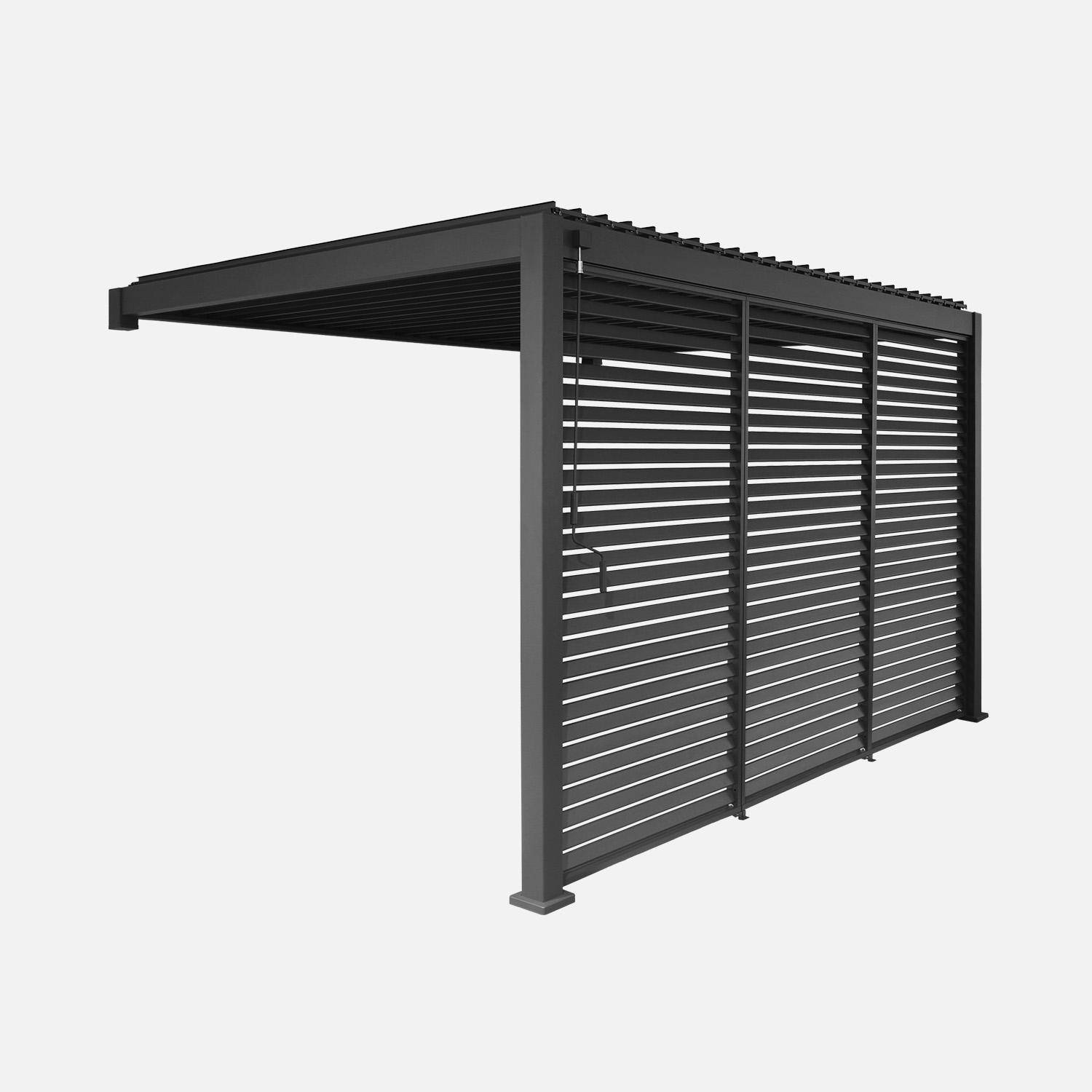 Wand Pergola mit Lamellendach Triomphe 3x4m + 3 Lamellenwände 130 cm anthrazit,sweeek,Photo2