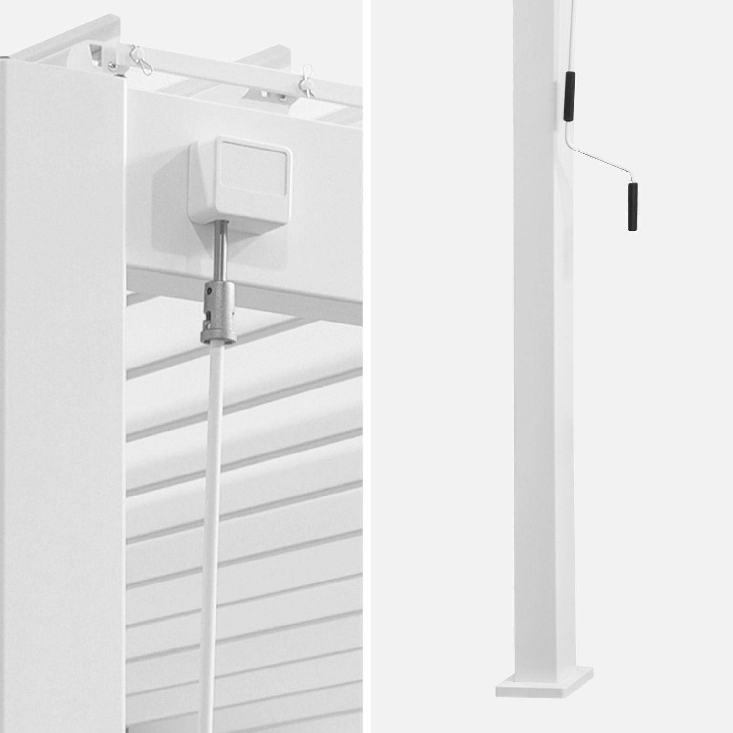 Pérgola bioclimática de aluminio adosada 3x4m + 1 toldo 4m  Blanco - 288x26x12.5 cm Photo3