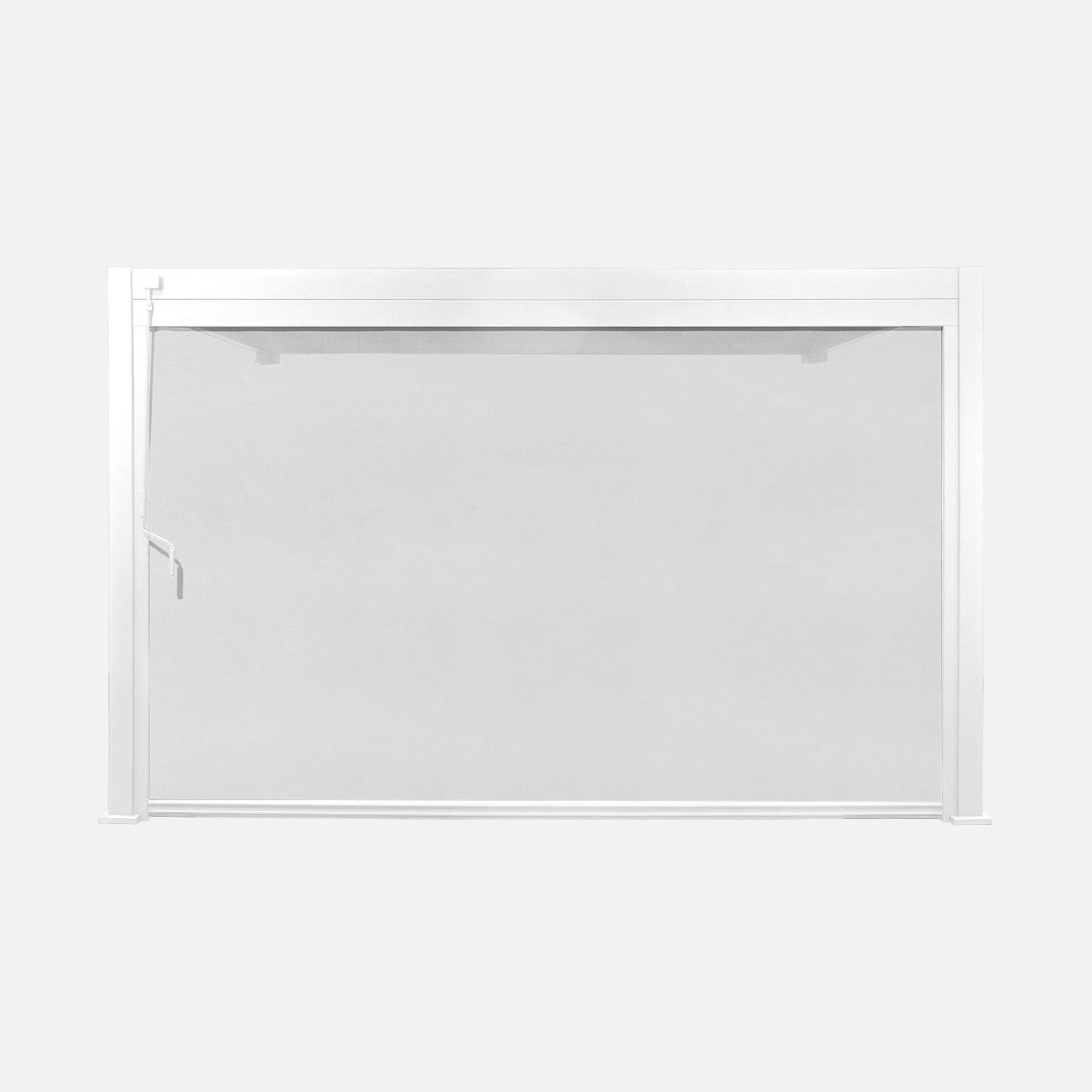 Pérgola bioclimática de aluminio adosada 3x4m + 1 toldo 4m  Blanco - 288x26x12.5 cm Photo2