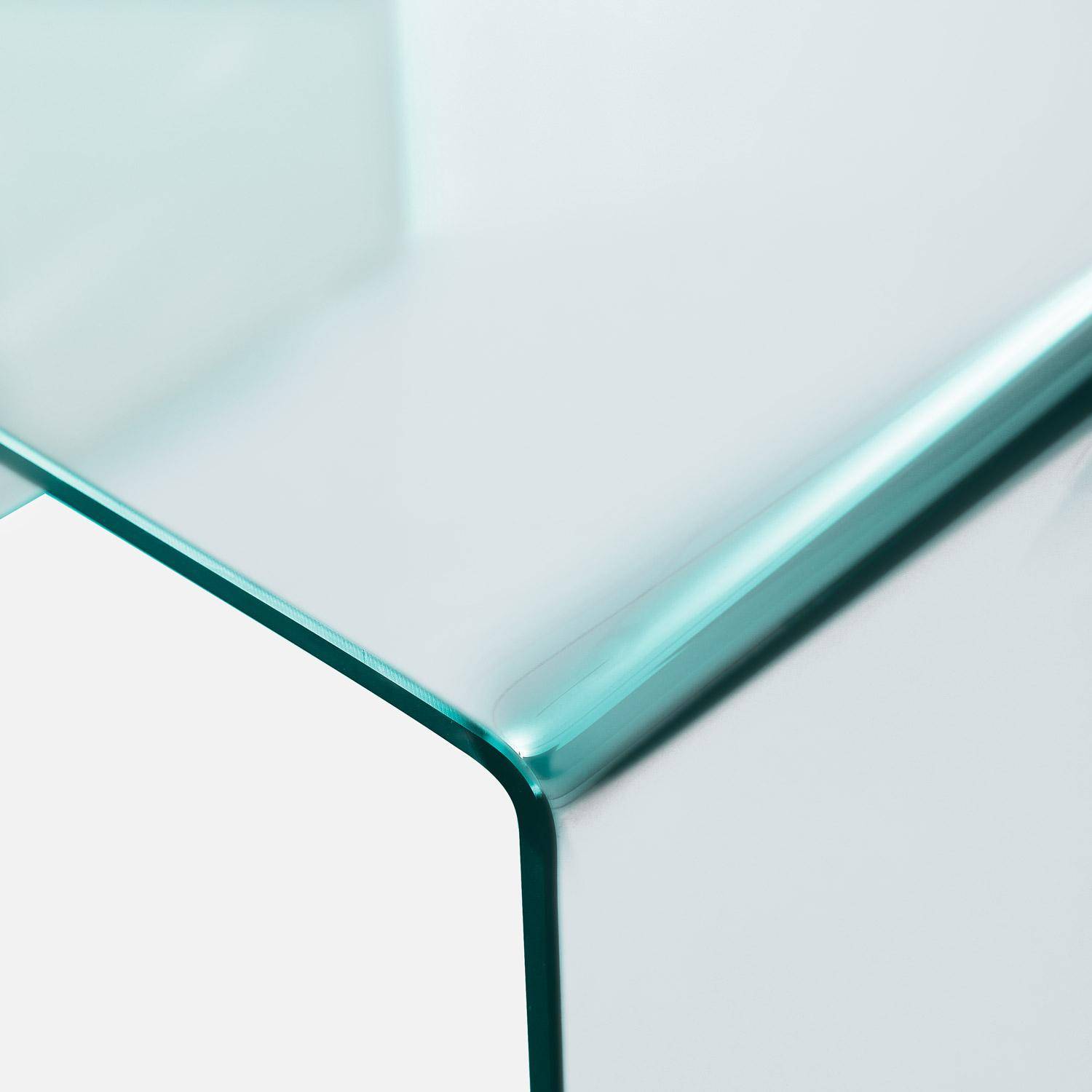 Tables gigognes rectangulaire et carrée verre trempée 50 cm transparent - Glintz Photo4