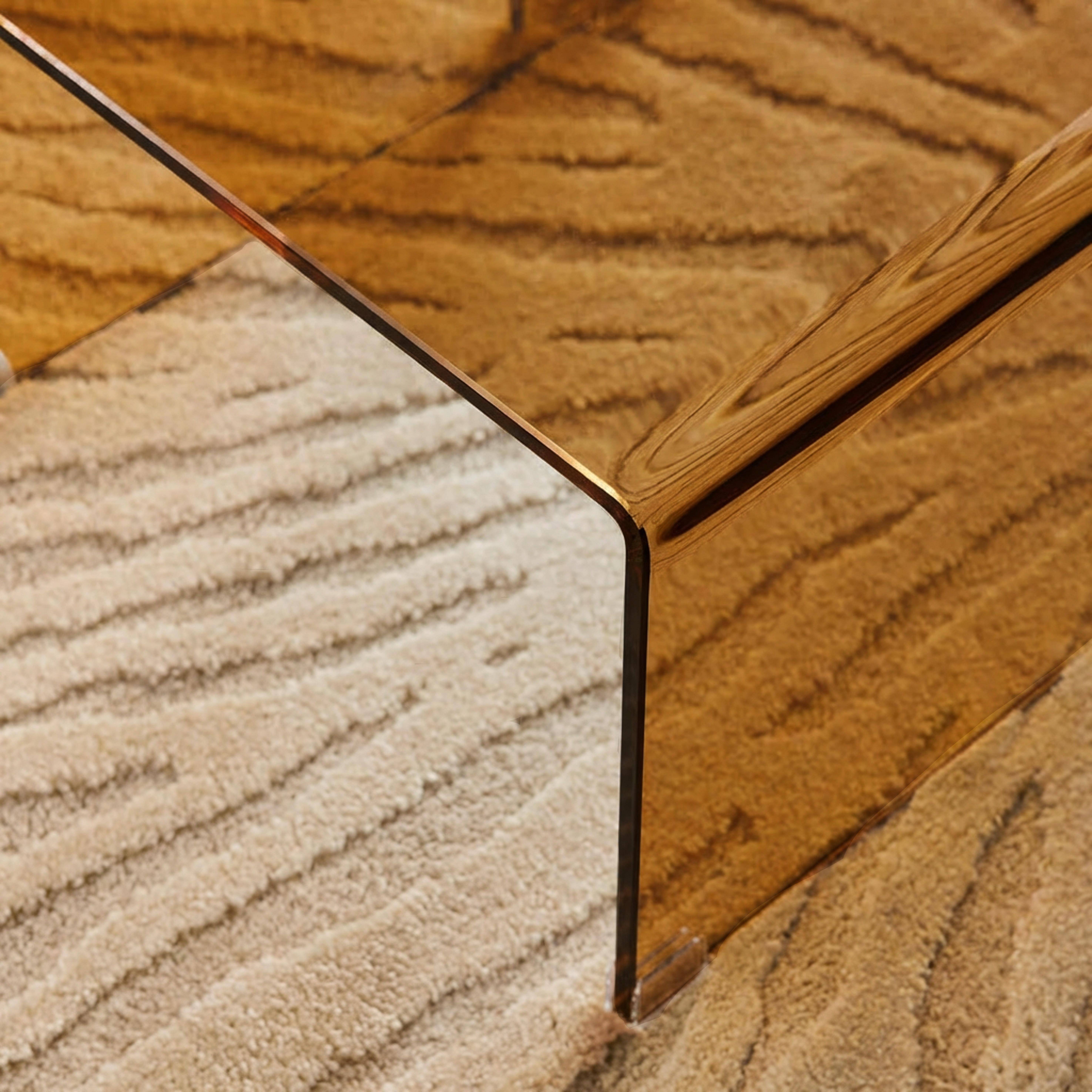 Prostokątne i kwadratowe stoliki kawowe z hartowanego szkła 50 cm bursztynowe - Glintz,sweeek,Photo3