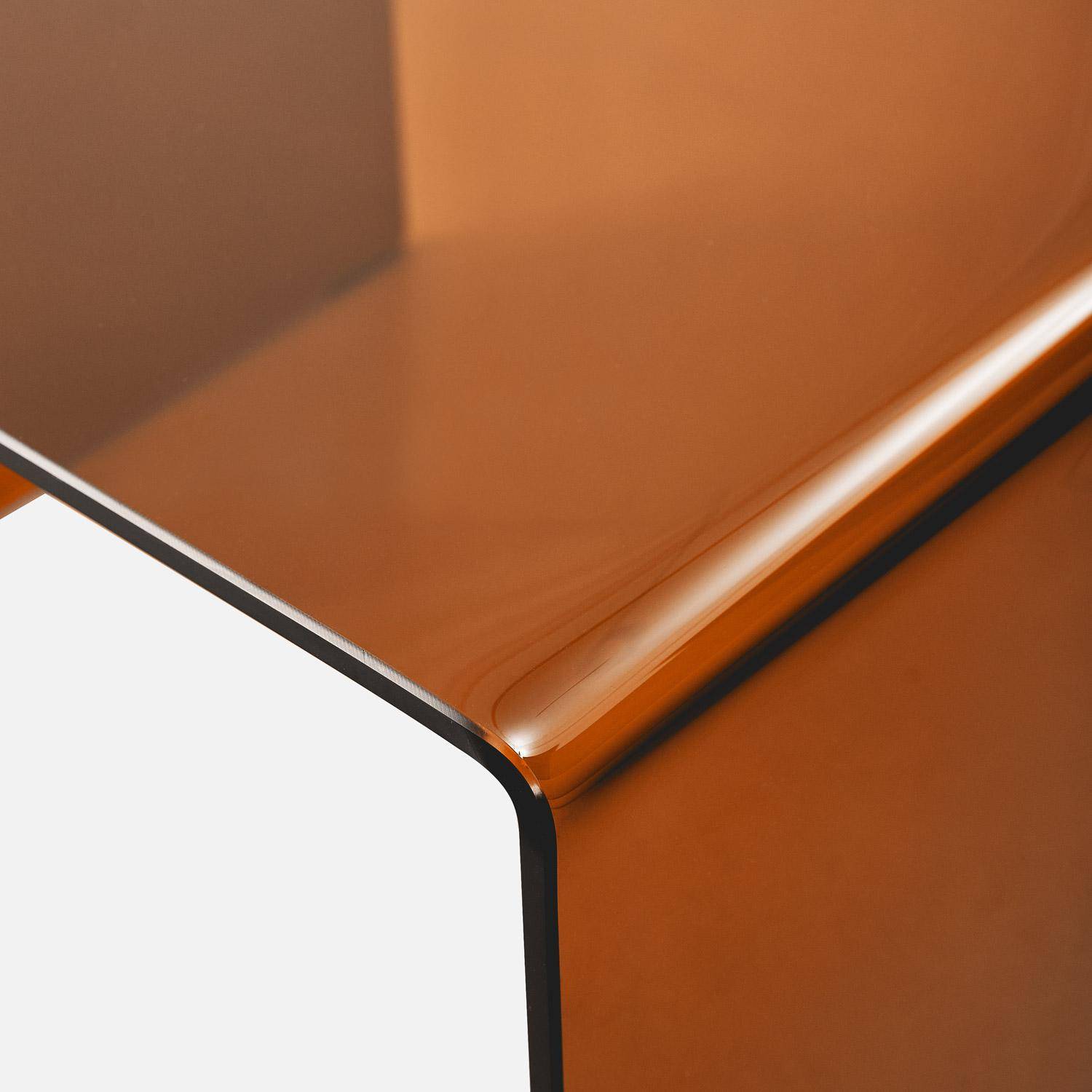 Tables gigognes rectangulaire et carrée verre trempée 50 cm ambre - Glintz Photo4