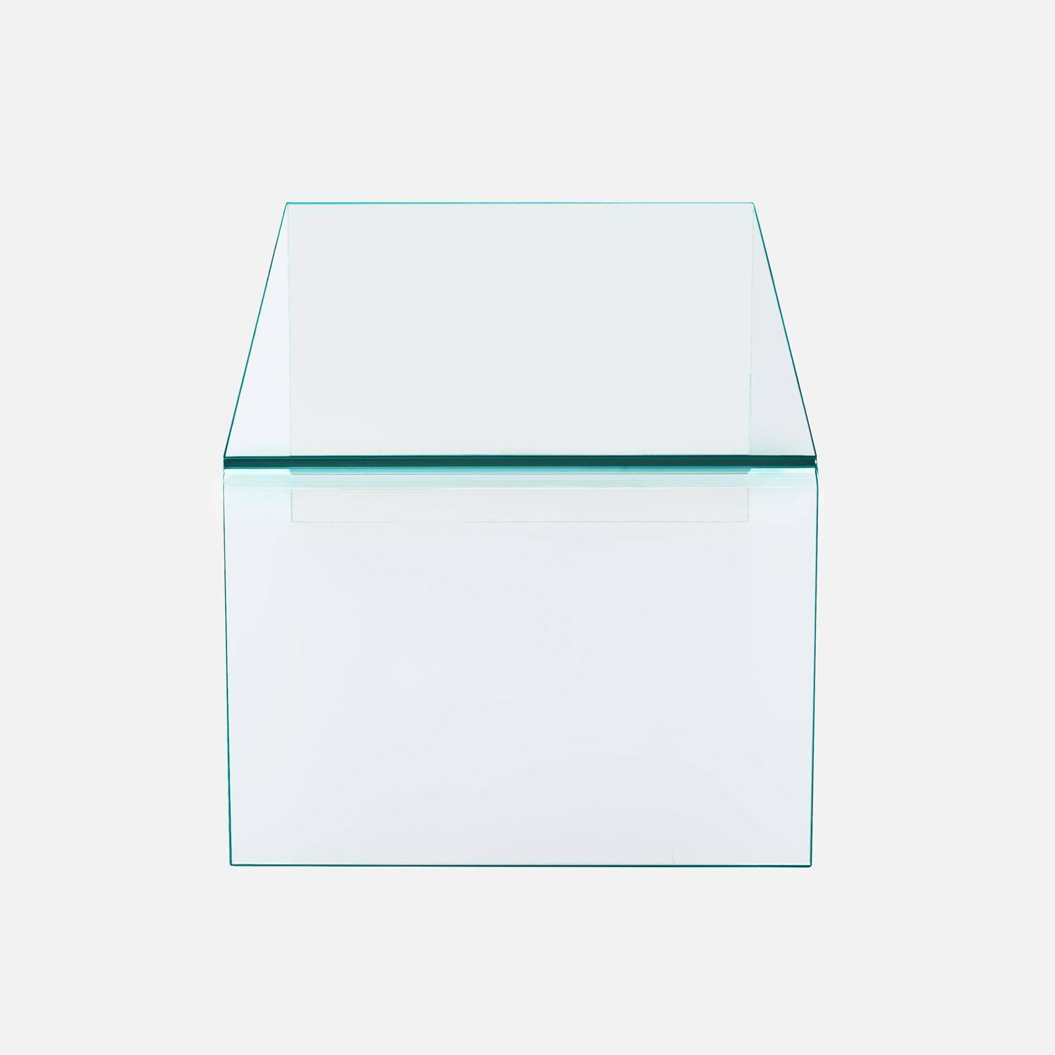 Table basse rectangulaire en verre trempé 110cm transparent - Glintz Photo3