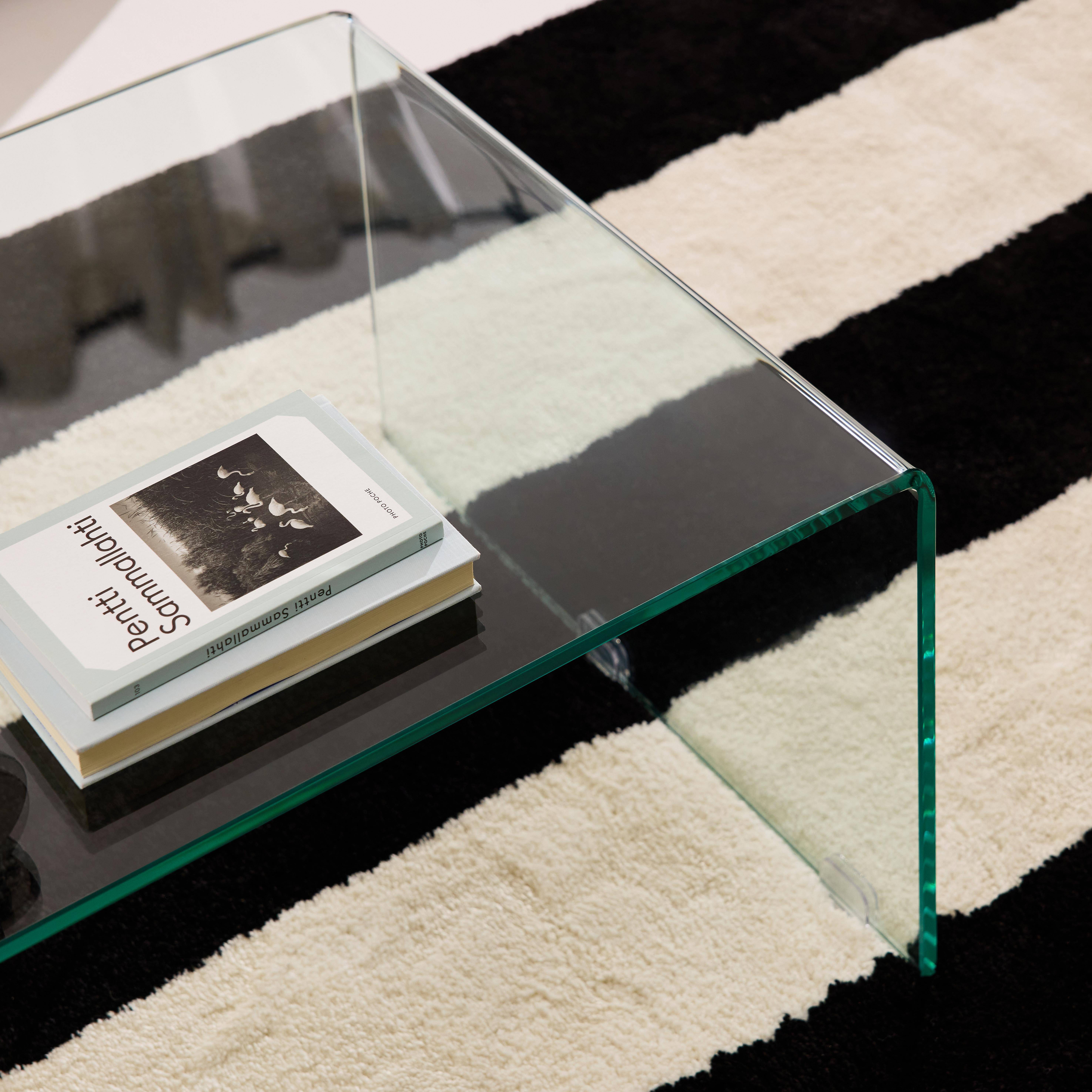 Table basse rectangulaire en verre trempé 110cm transparent - Glintz Photo4