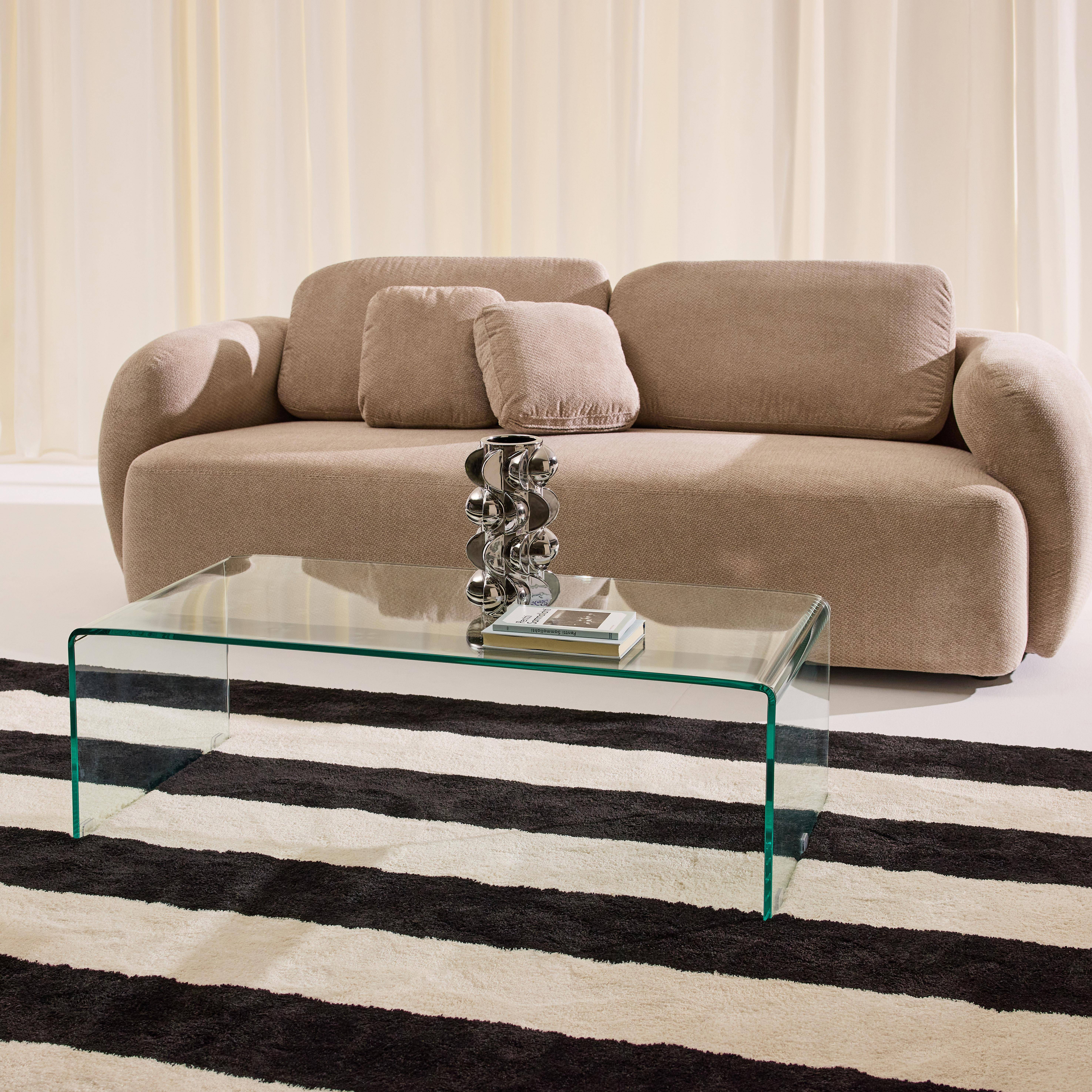 Table basse rectangulaire en verre trempé 110cm transparent - Glintz Photo3