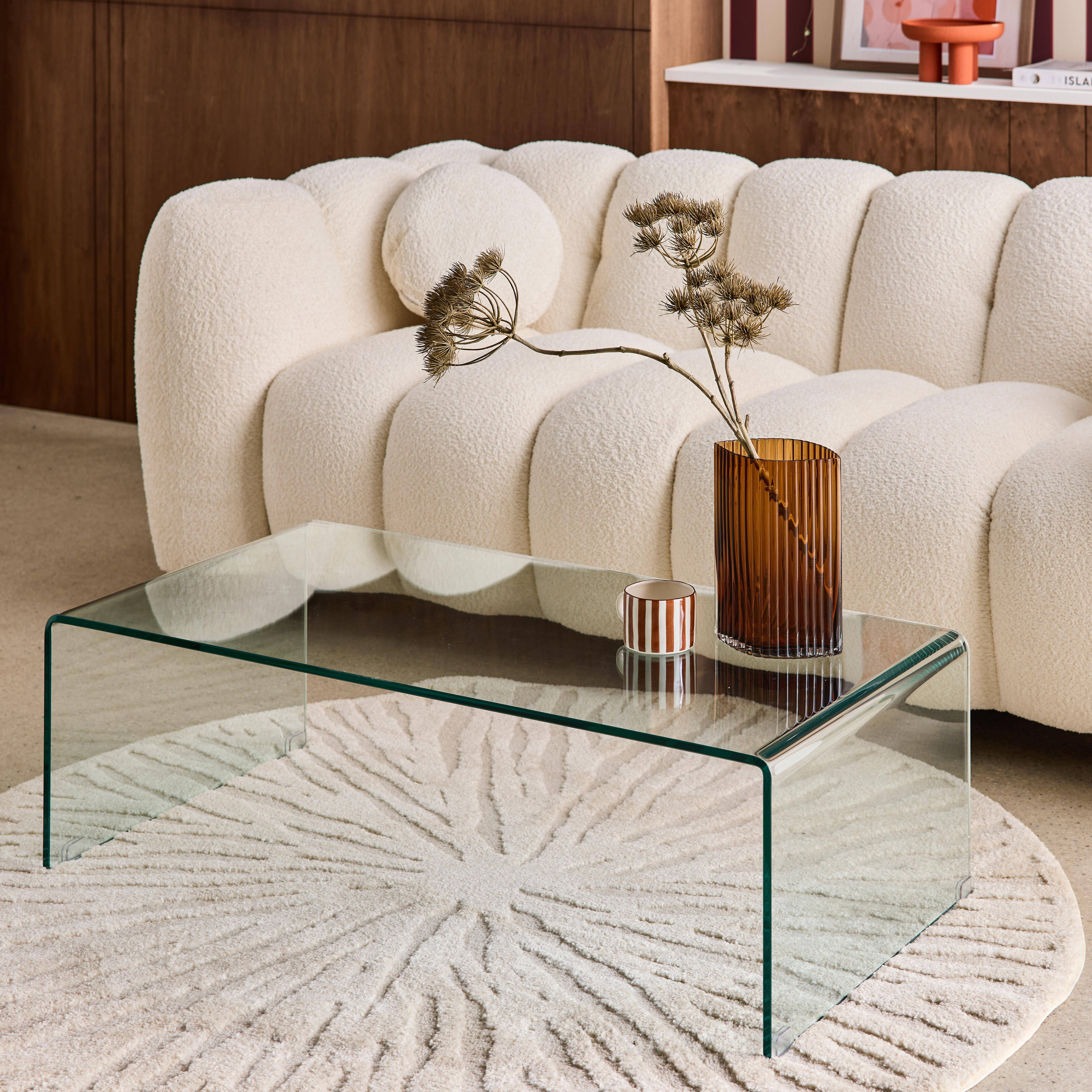 Rectangular Coffee Table Tempered Glass transparent 110x55x35 cm - Glintz Photo2