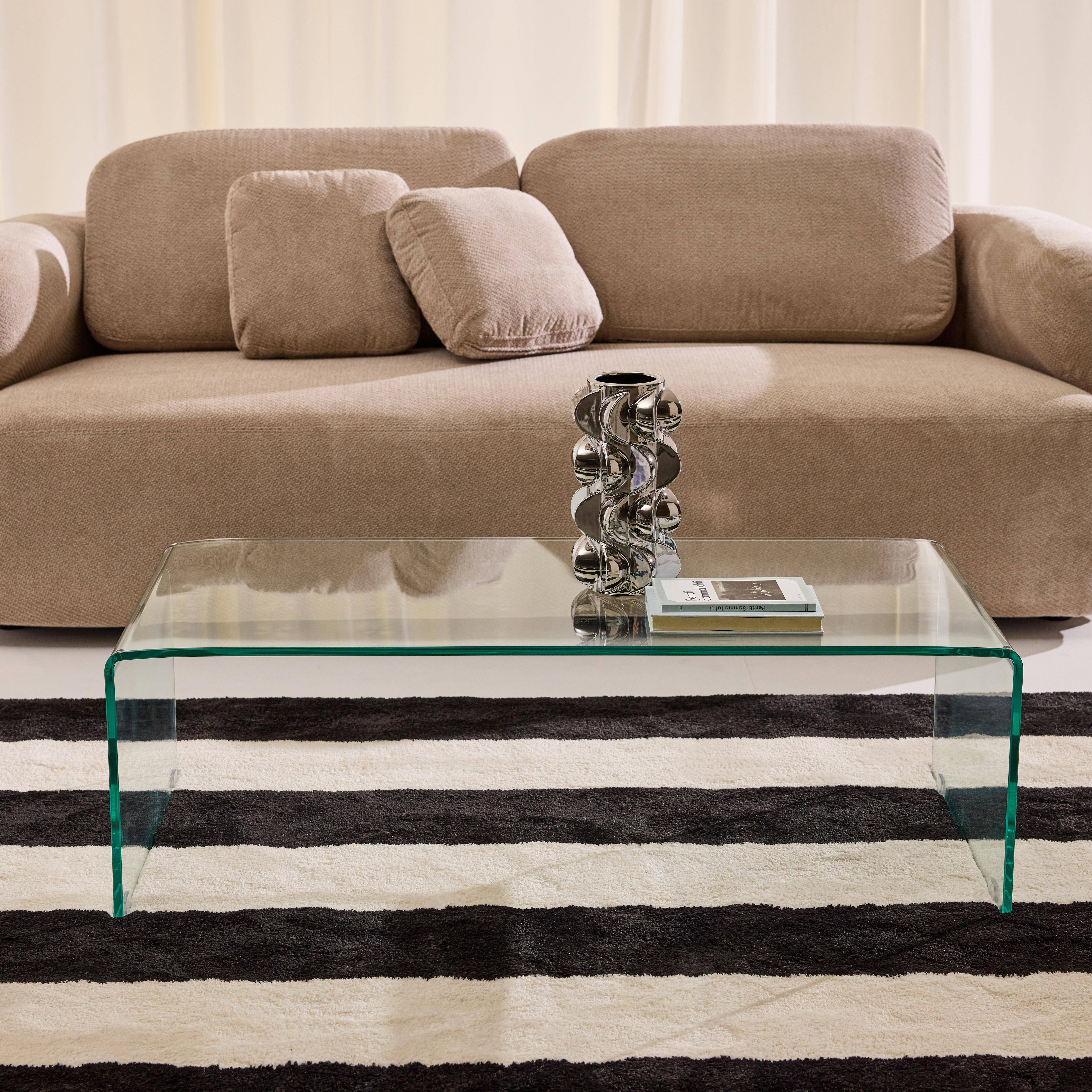 Table basse rectangulaire en verre trempé 110cm transparent - Glintz Photo2