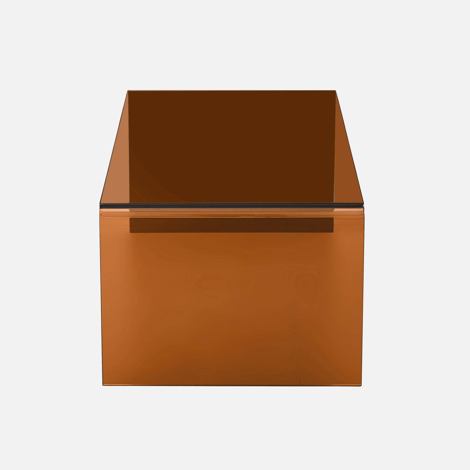 Table basse rectangulaire en verre trempé 110cm ambre - Glintz Photo3