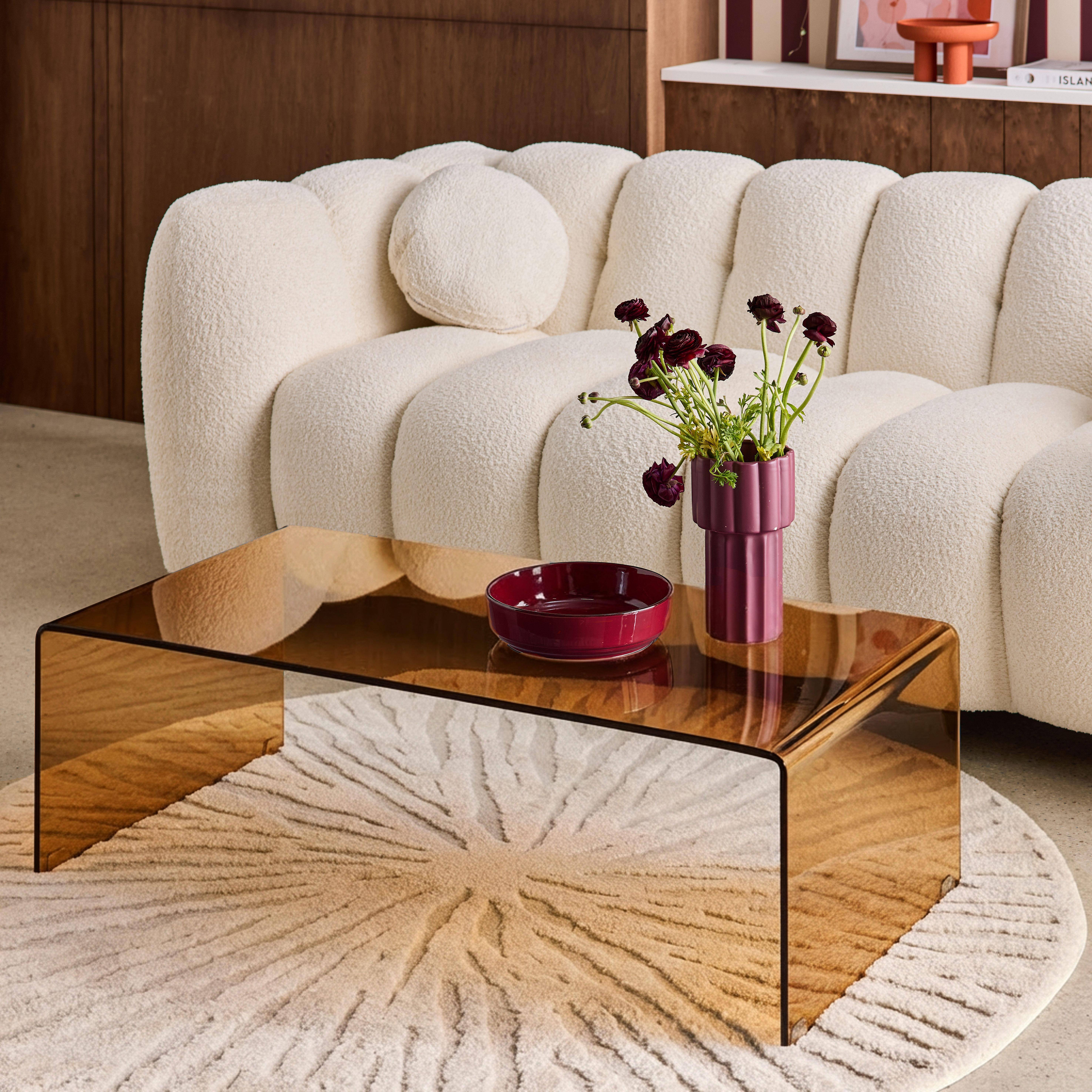 Prostokątny stolik kawowy z hartowanego szkła 110 cm bursztyn - Glintz Photo2