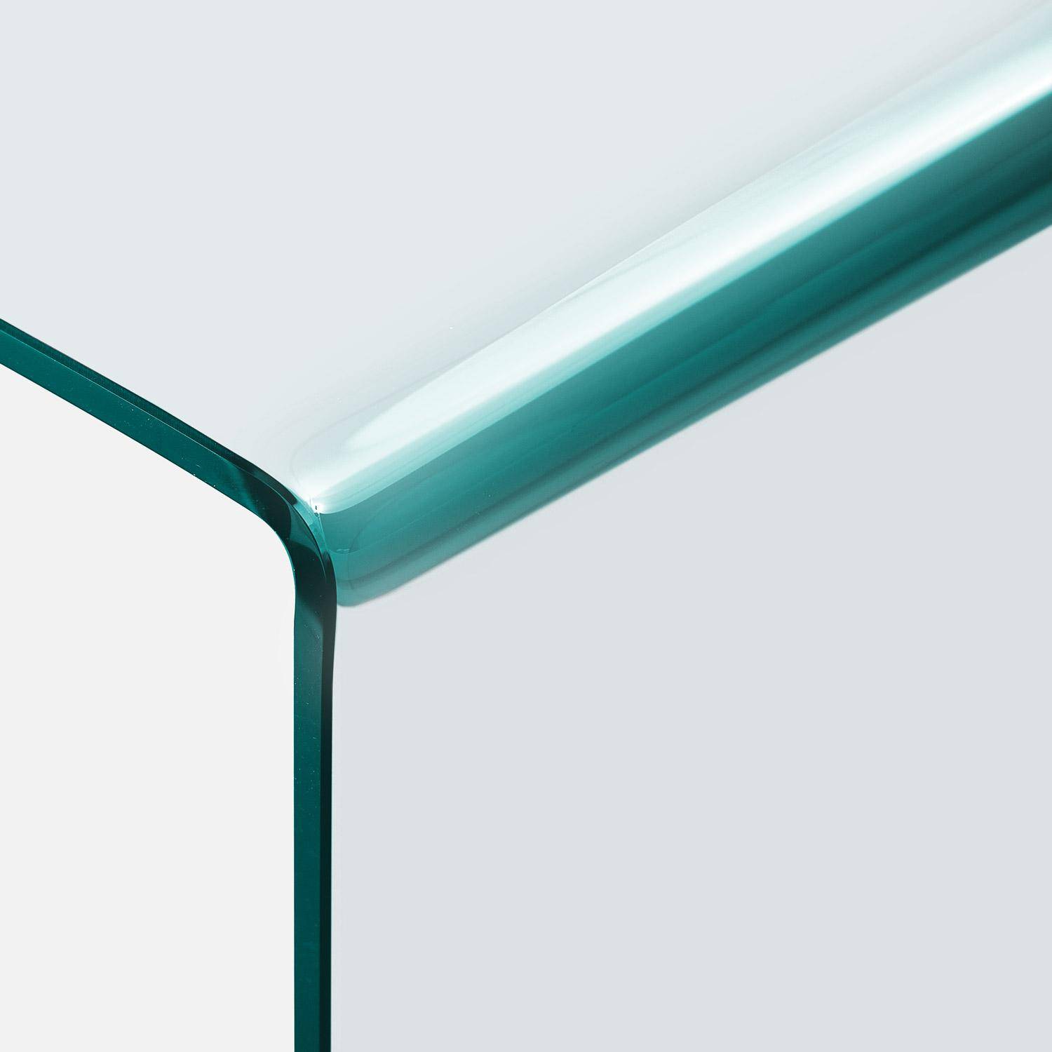 Console rectangulaire en verre trempé 110cm transparent - Glintz Photo4