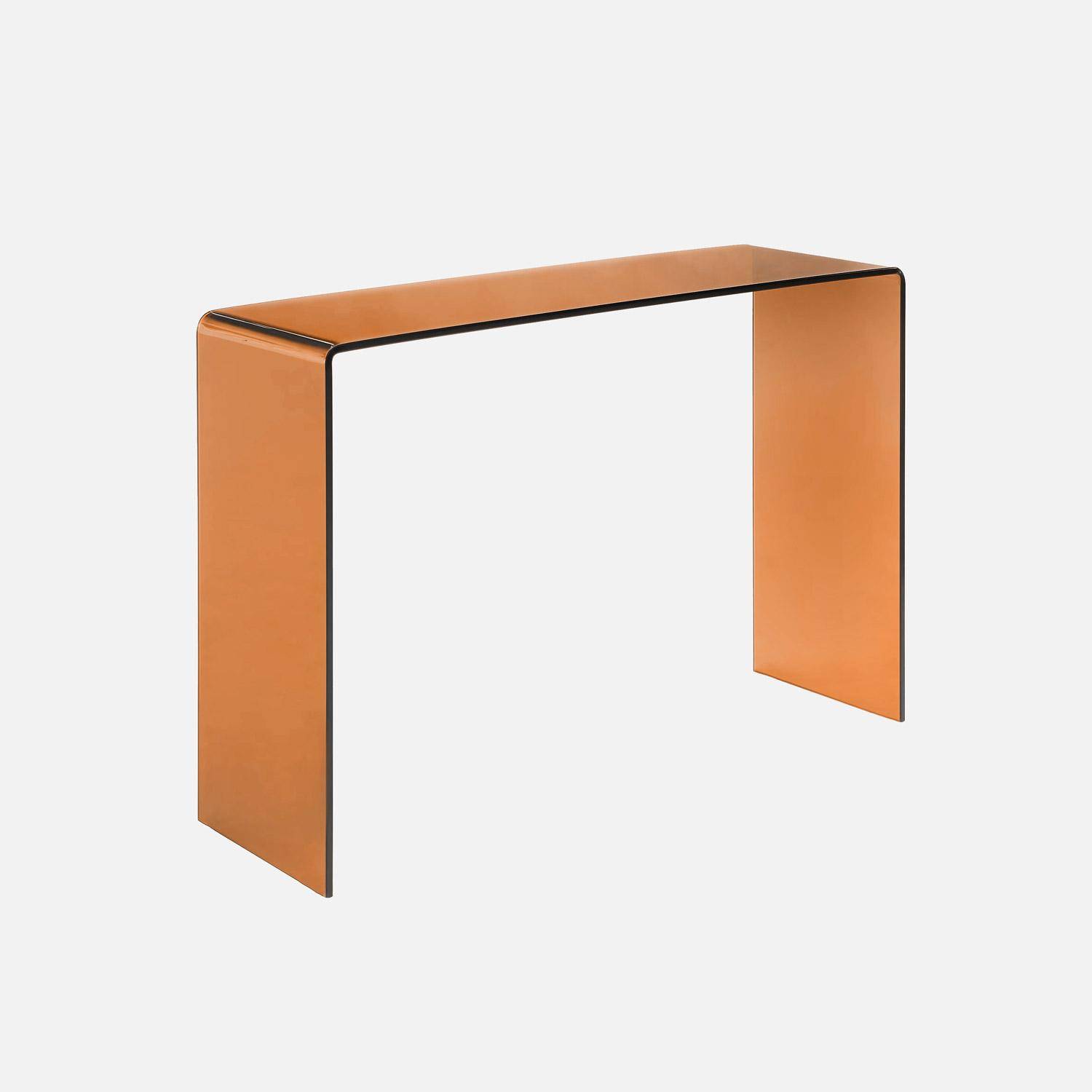 Console rectangulaire en verre trempé 110cm ambre - Glintz,sweeek,Photo1