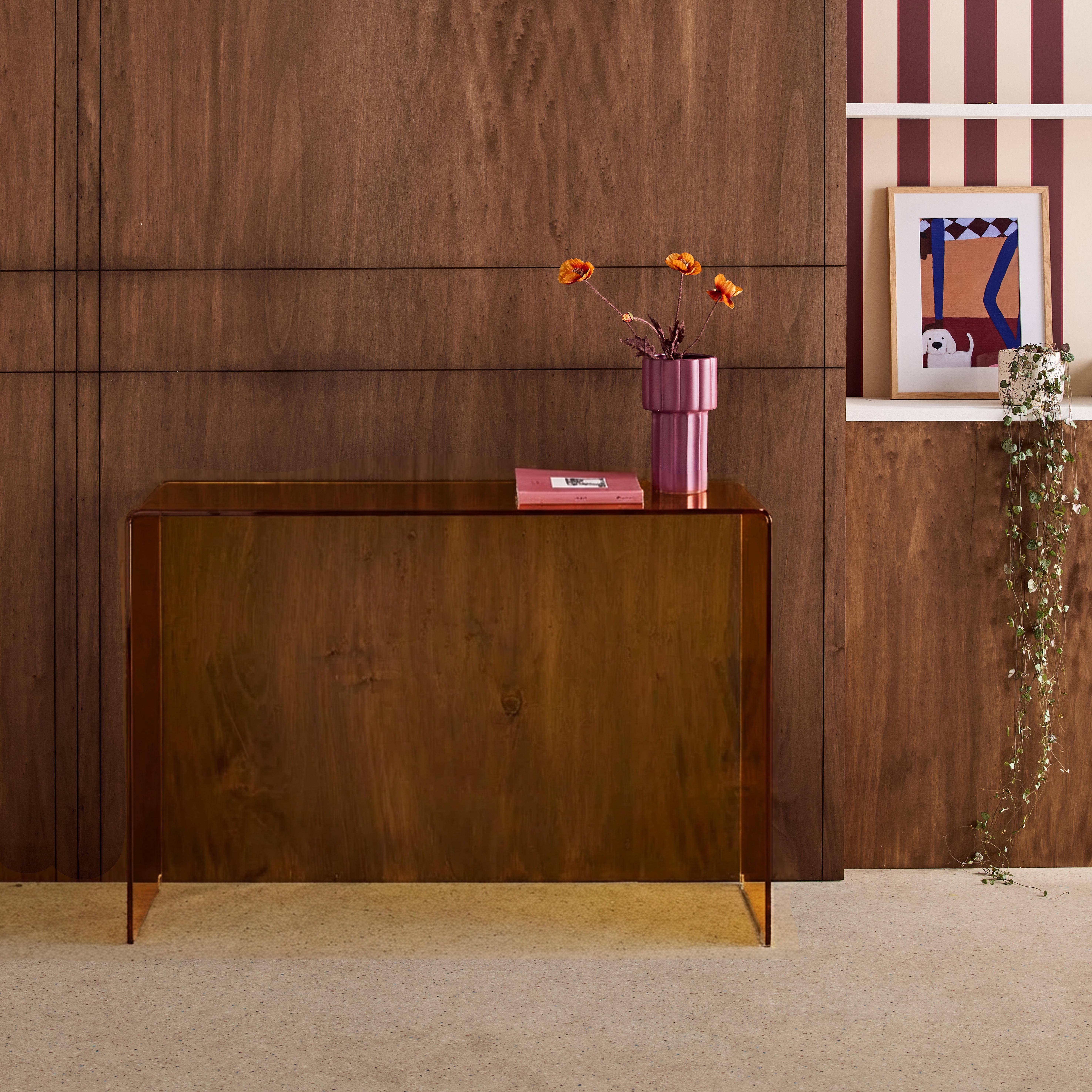 Prostokątna konsola z hartowanego szkła 110cm bursztyn - Glintz,sweeek,Photo1