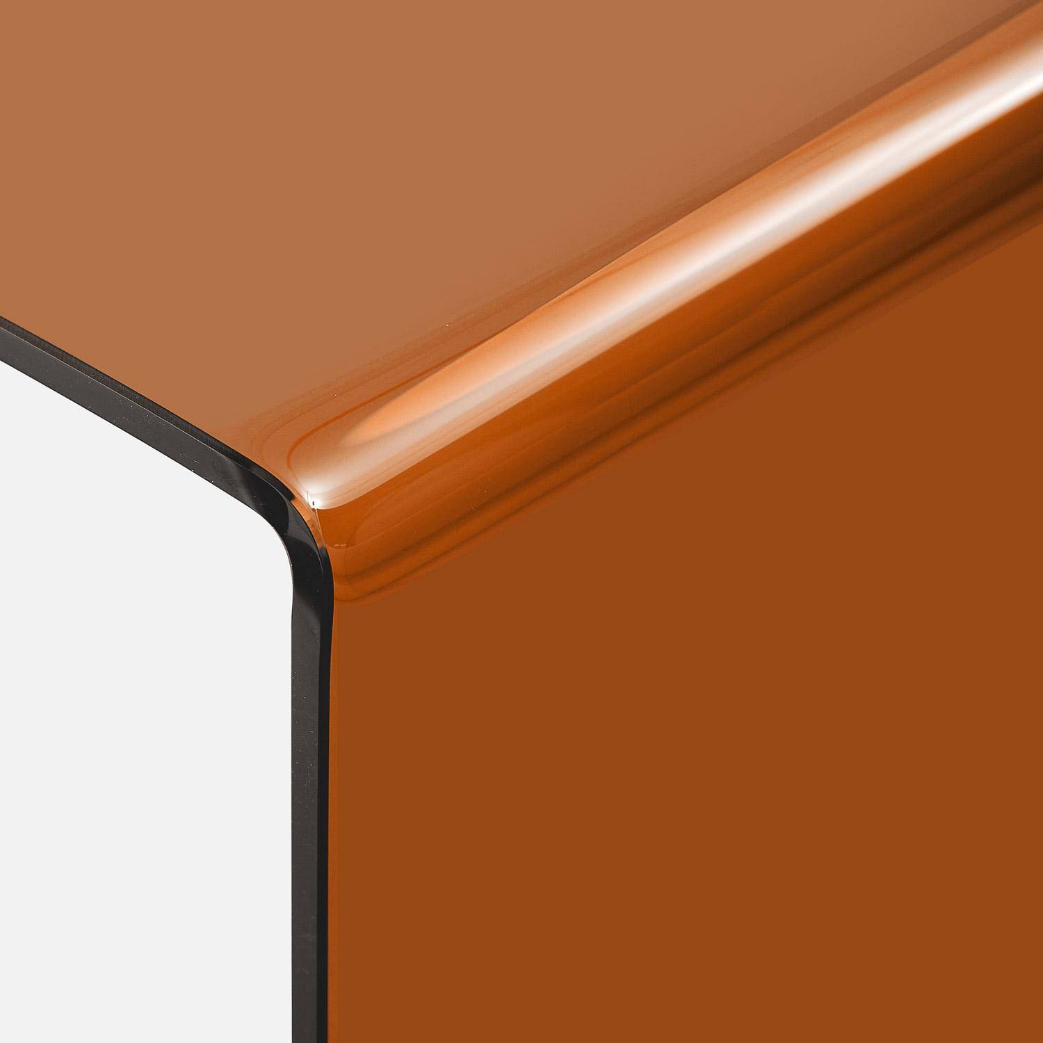 Console rectangulaire en verre trempé 110cm ambre - Glintz,sweeek,Photo4