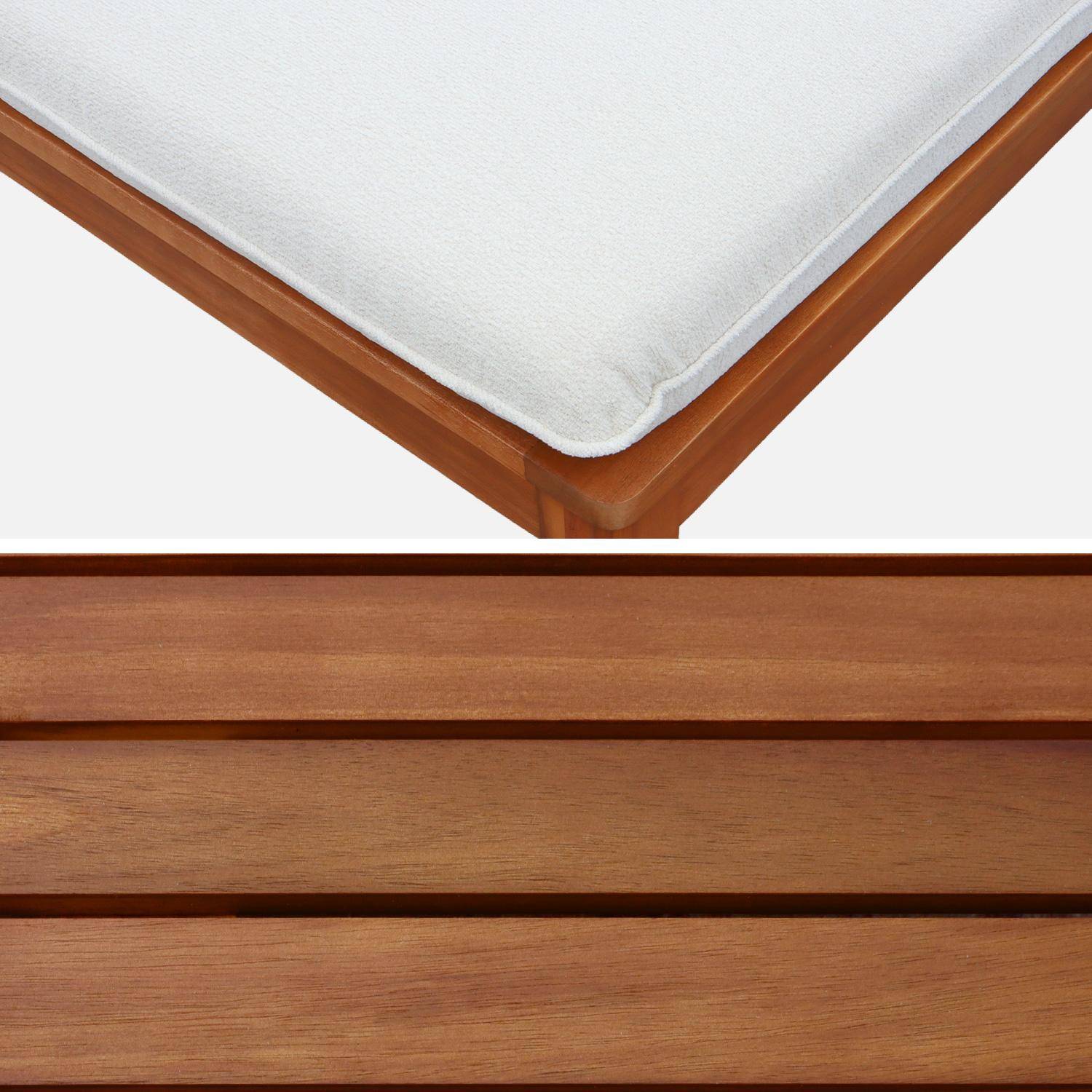 Tuinfauteuil met salontafel acaciahout en bouclé-effect beige - Yona,sweeek,Photo6