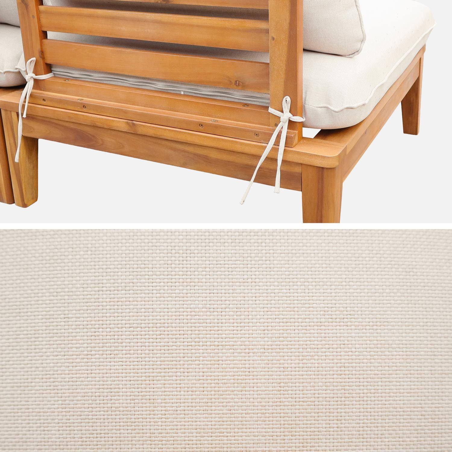 Salon de jardin modulable bois d'acacia 3 places beige - Yona,sweeek,Photo2