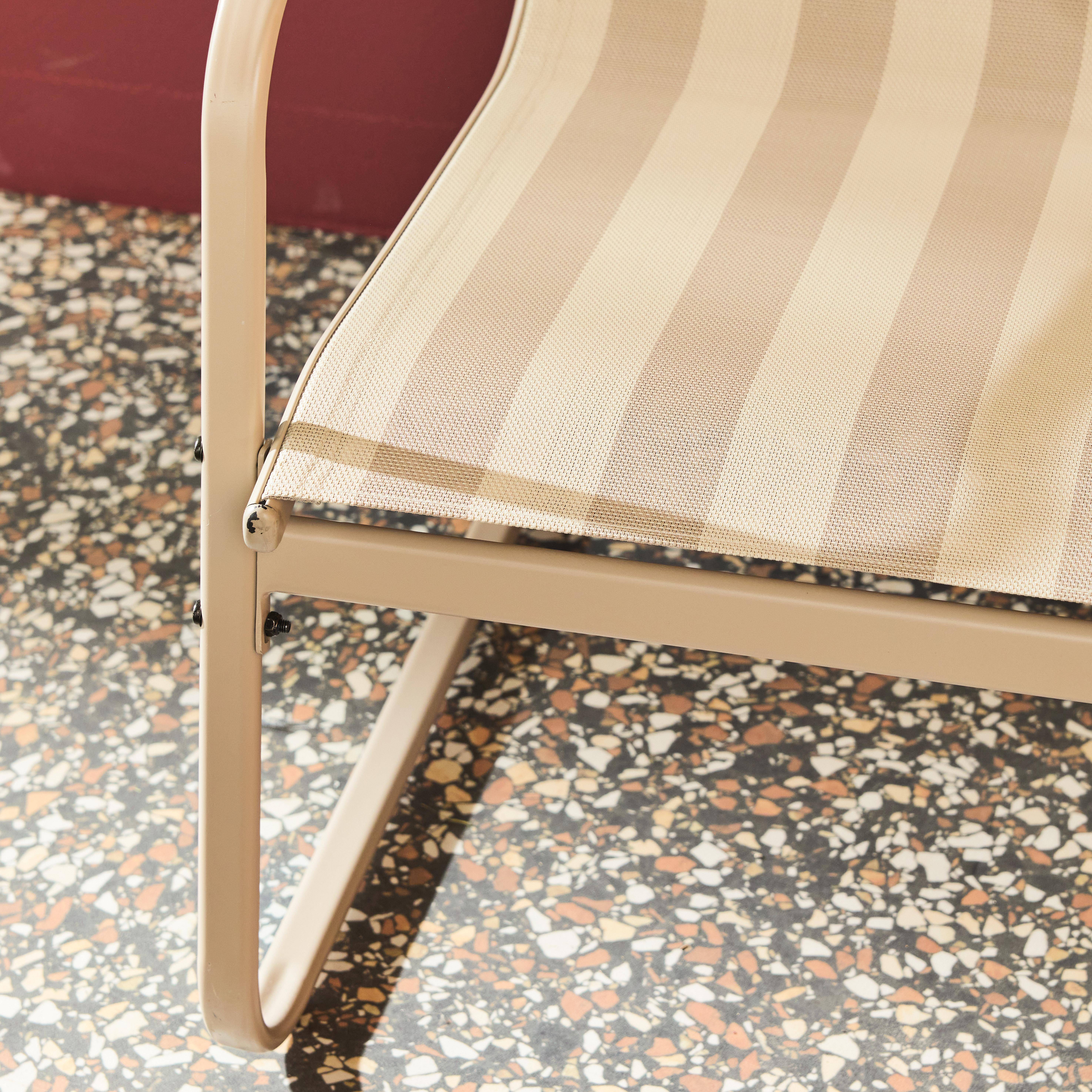 Conjunto de mobiliário de jardim relax com sofá em metal, 4 lugares Bege - 77x114x76 cm,sweeek,Photo3