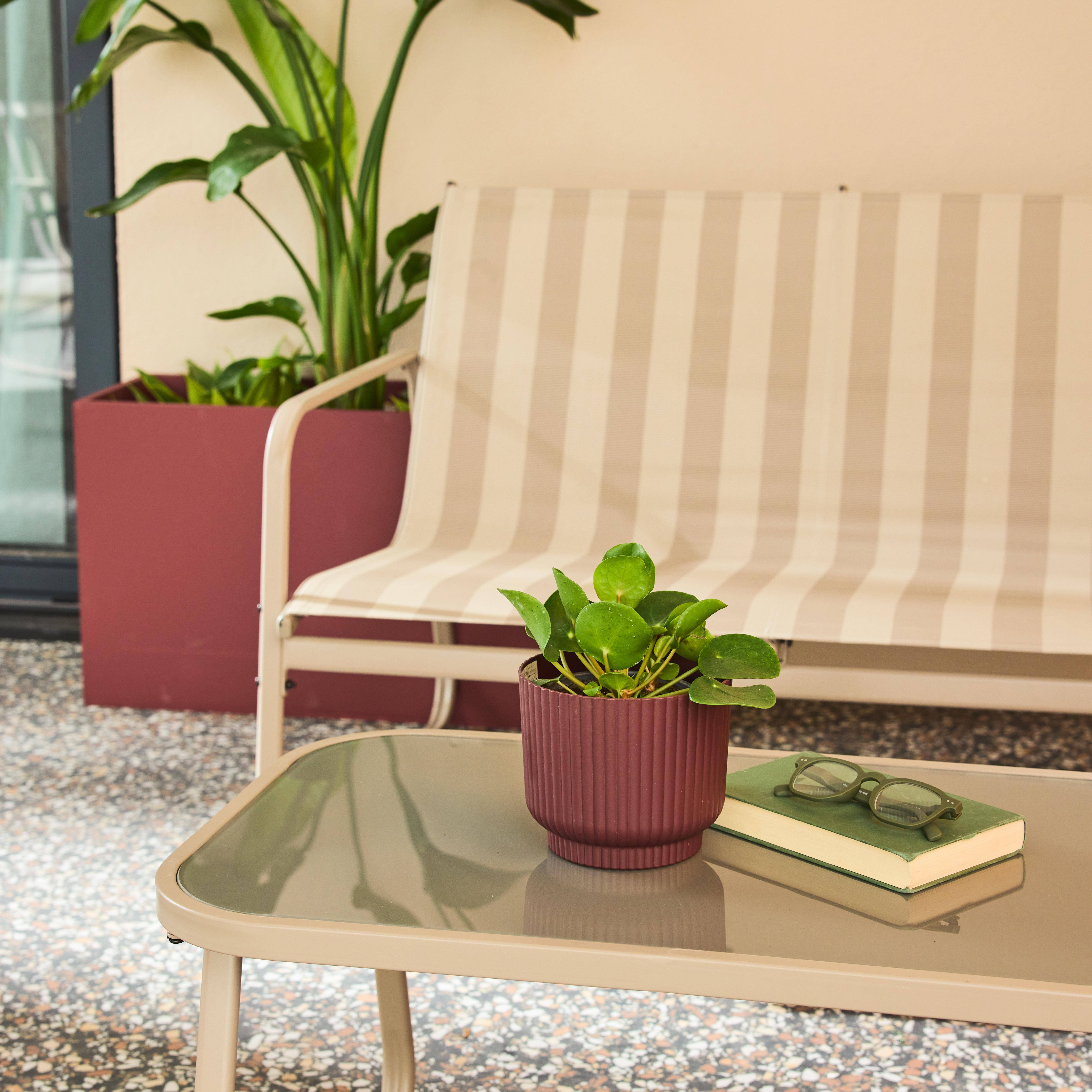 Conjunto de mobiliário de jardim relax com sofá em metal, 4 lugares Bege - 77x114x76 cm,sweeek,Photo4