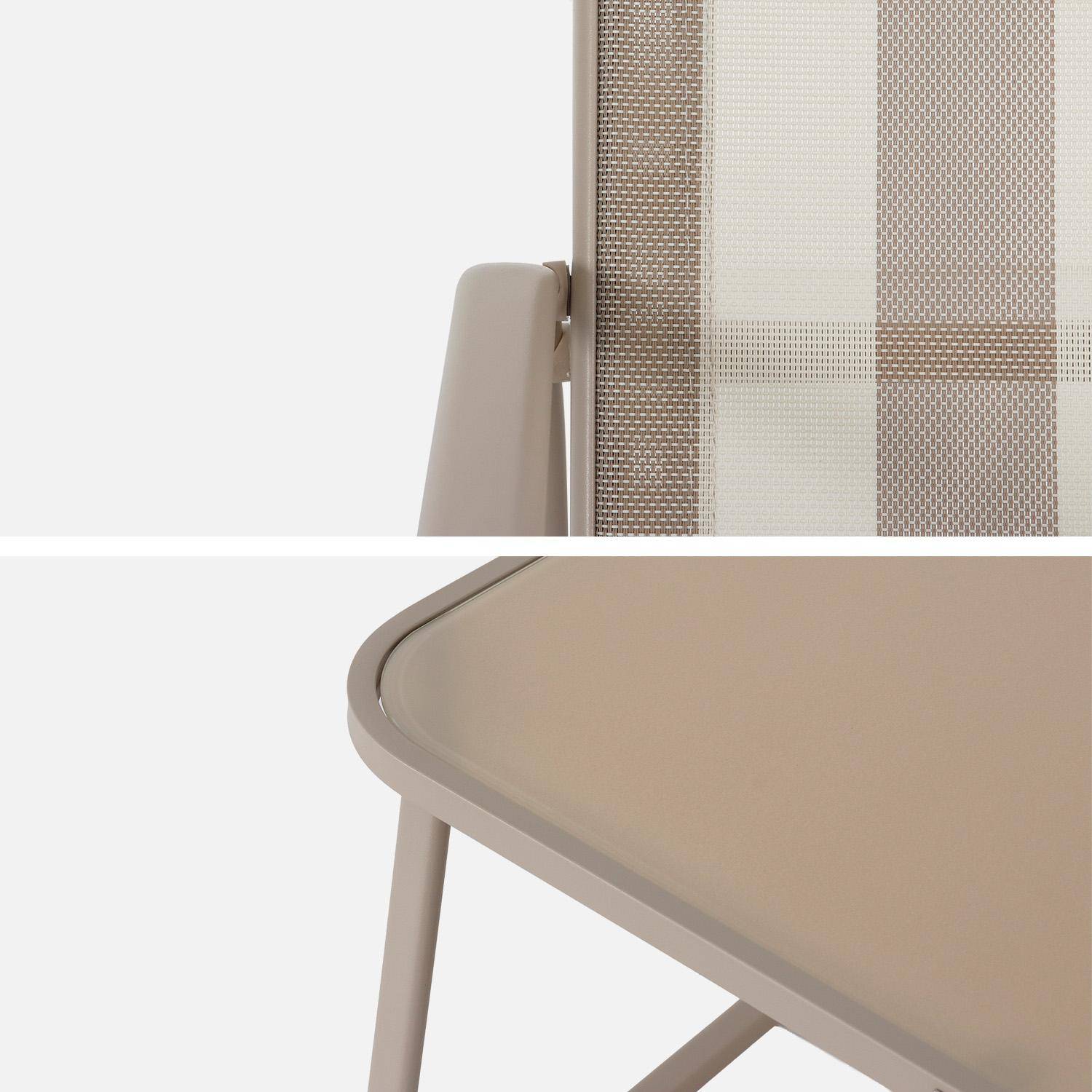 Salon de jardin en métal et textilène 4 places beige - Silvi Photo3