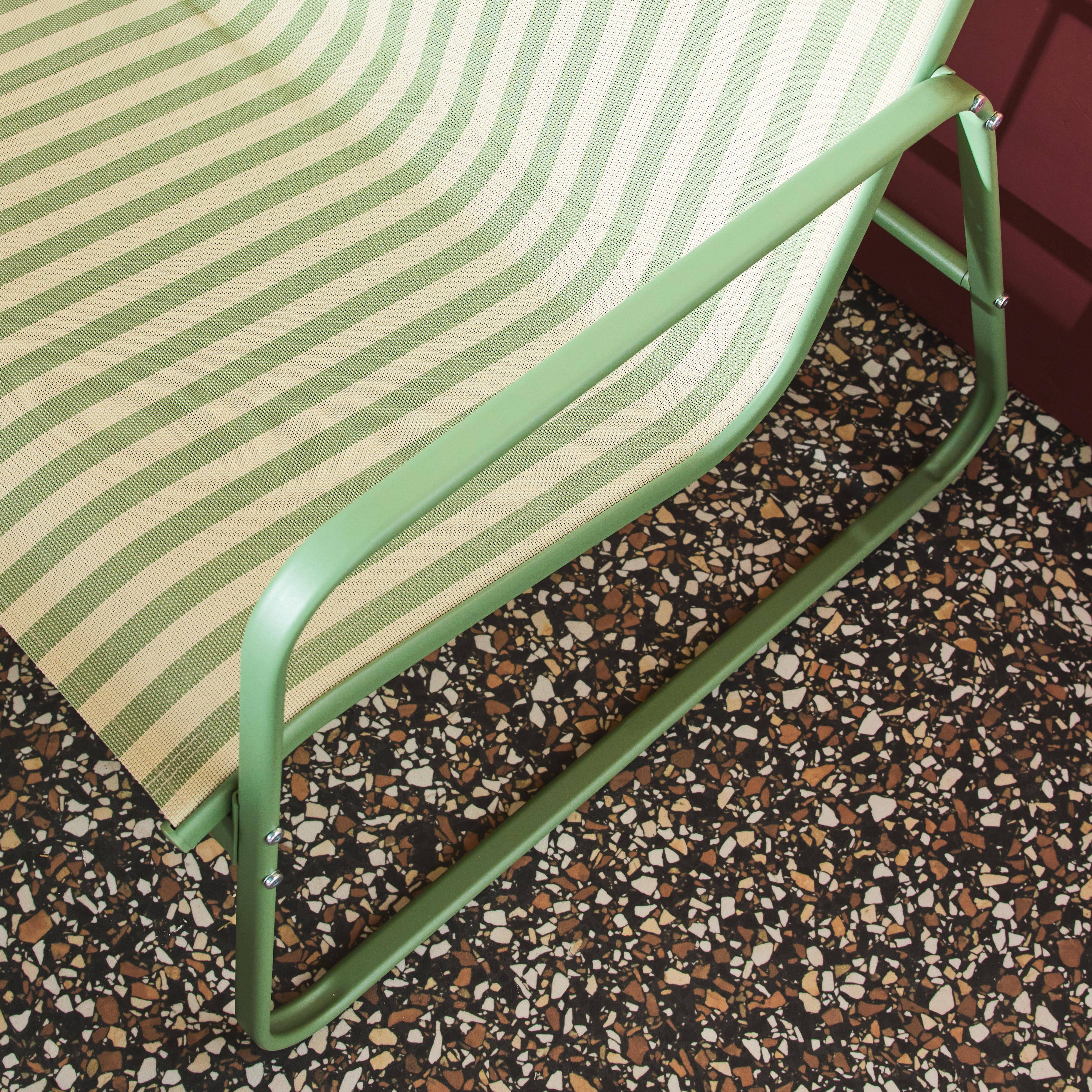 Conjunto de mobiliário de jardim relax com sofá em metal, 4 lugares Verde - 77x114x76 cm,sweeek,Photo4