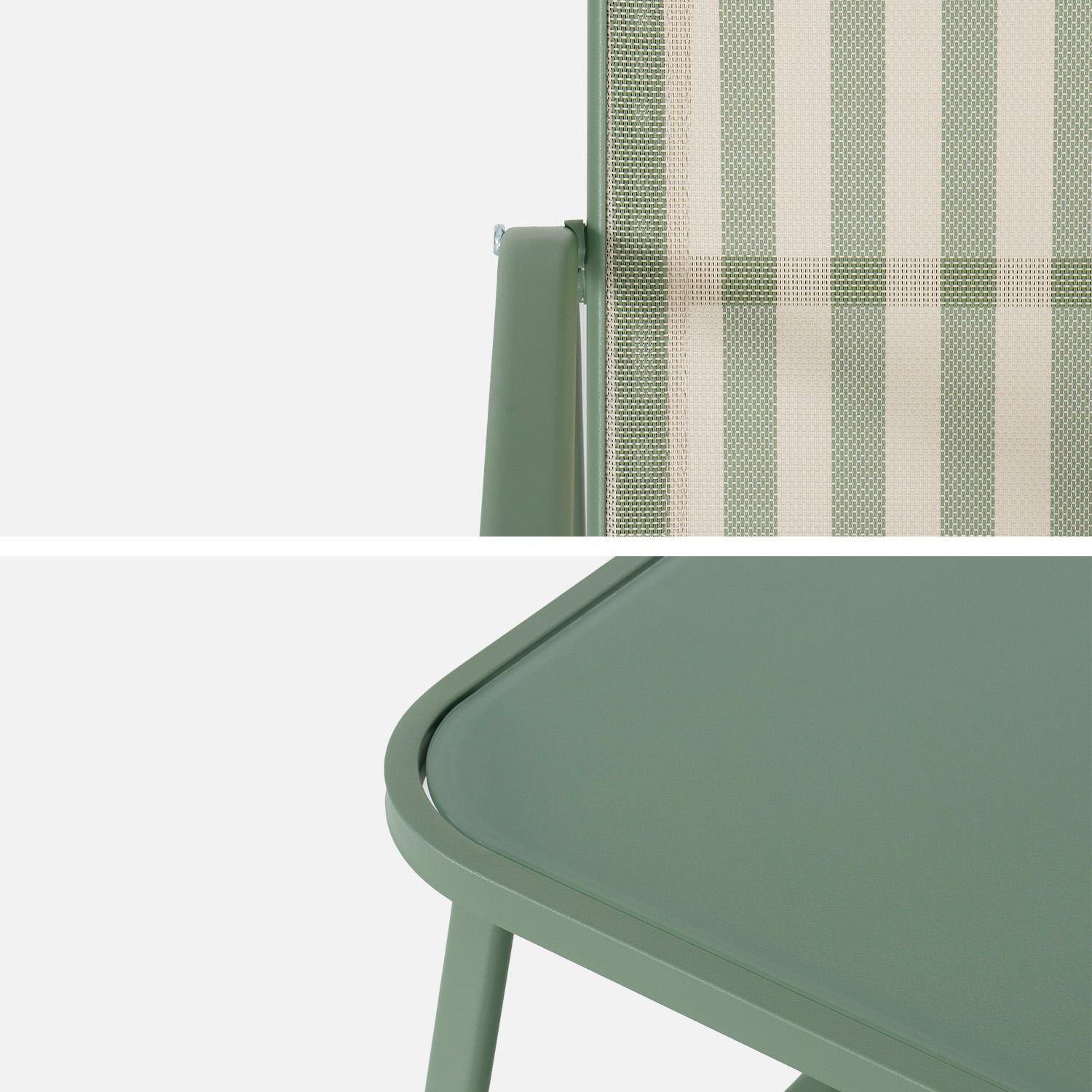 Salon de jardin en métal et textilène 4 places vert - Silvi Photo3