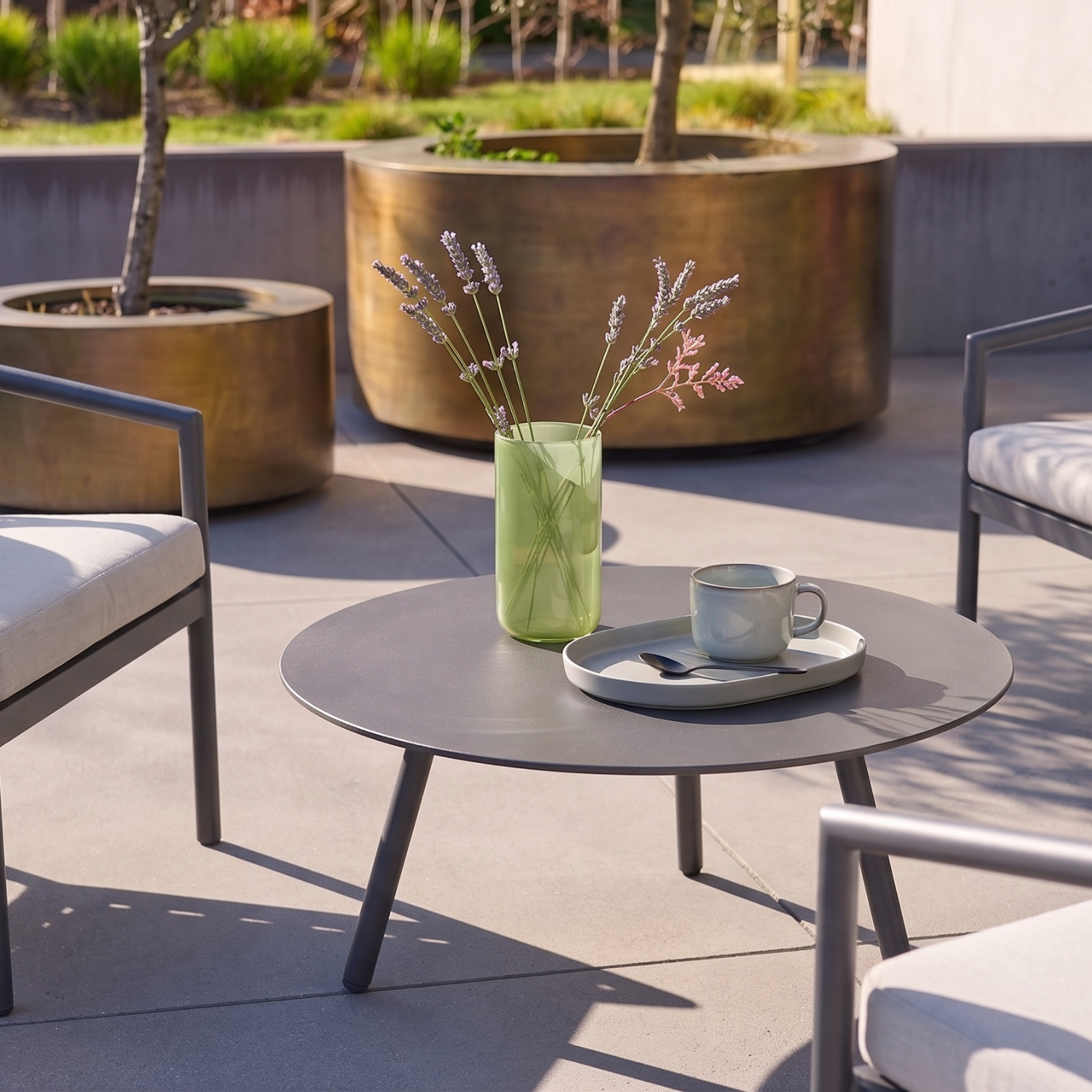 Conjunto de jardín de aluminio y cuerdas, 4 plazas Gris - 145x77x69 cm Photo3