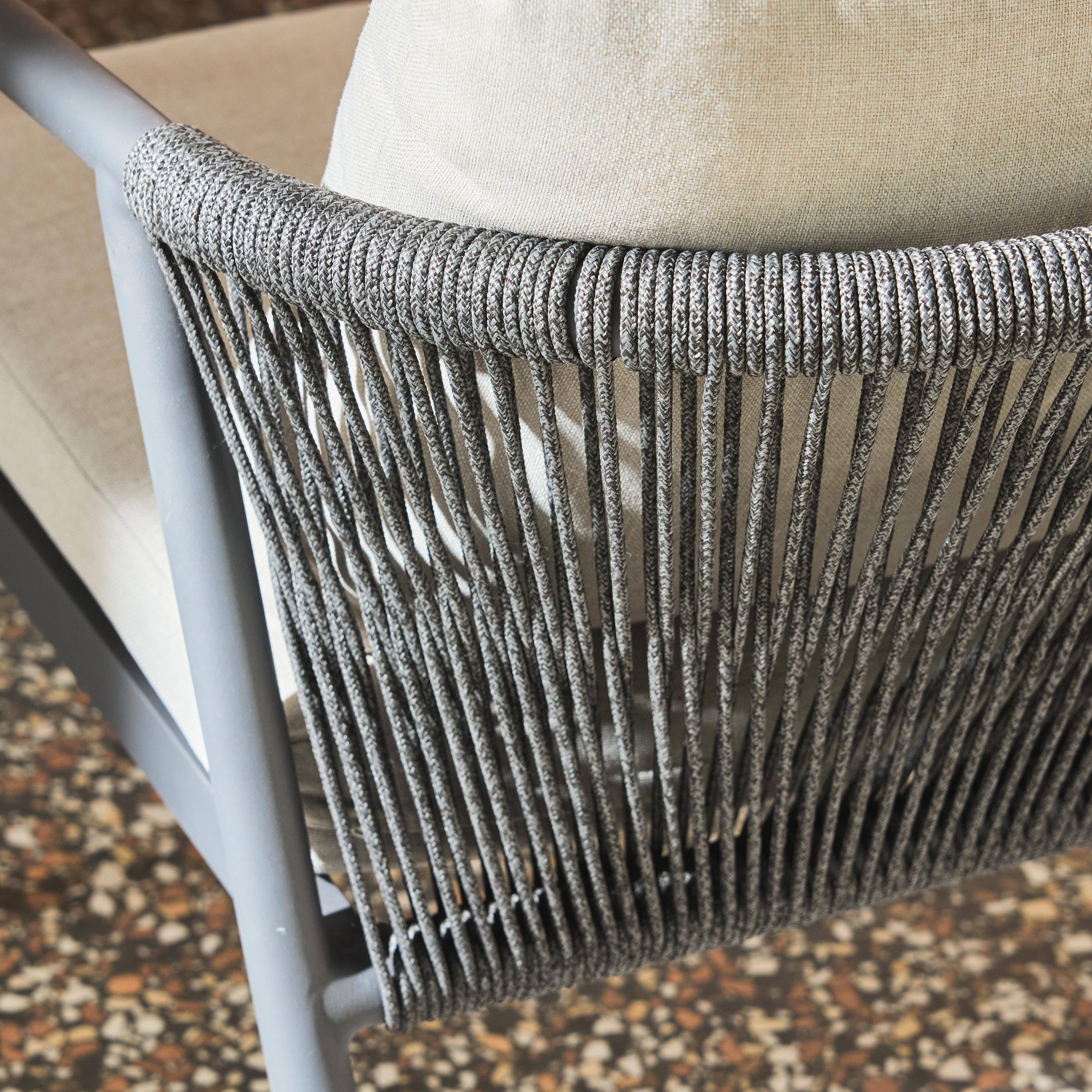 Gartenmöbel-Set aus Aluminium mit Seilbespannung für 4 Personen, grau - Korava Photo5