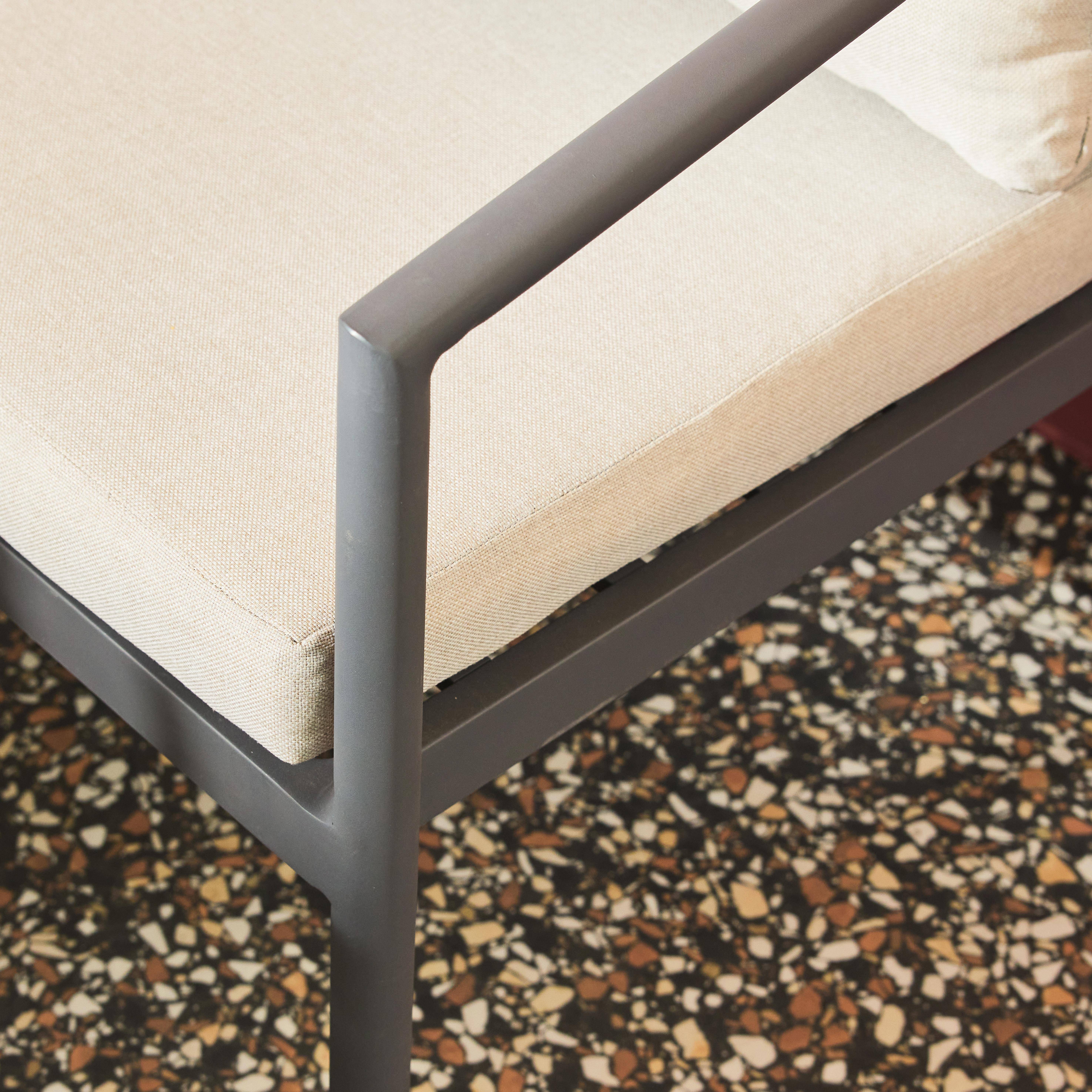 Gartenmöbel-Set aus Aluminium mit Seilbespannung für 4 Personen, grau - Korava Photo4