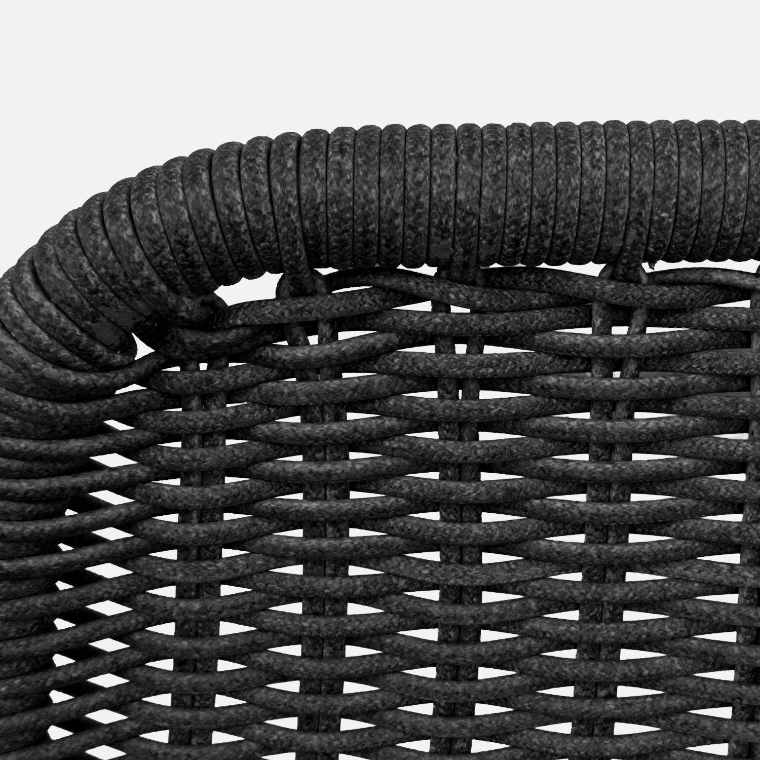 Sillón relax y reposapiés de aluminio y cuerda, set de 2 Antracita - 66x76x74 cm,sweeek,Photo5