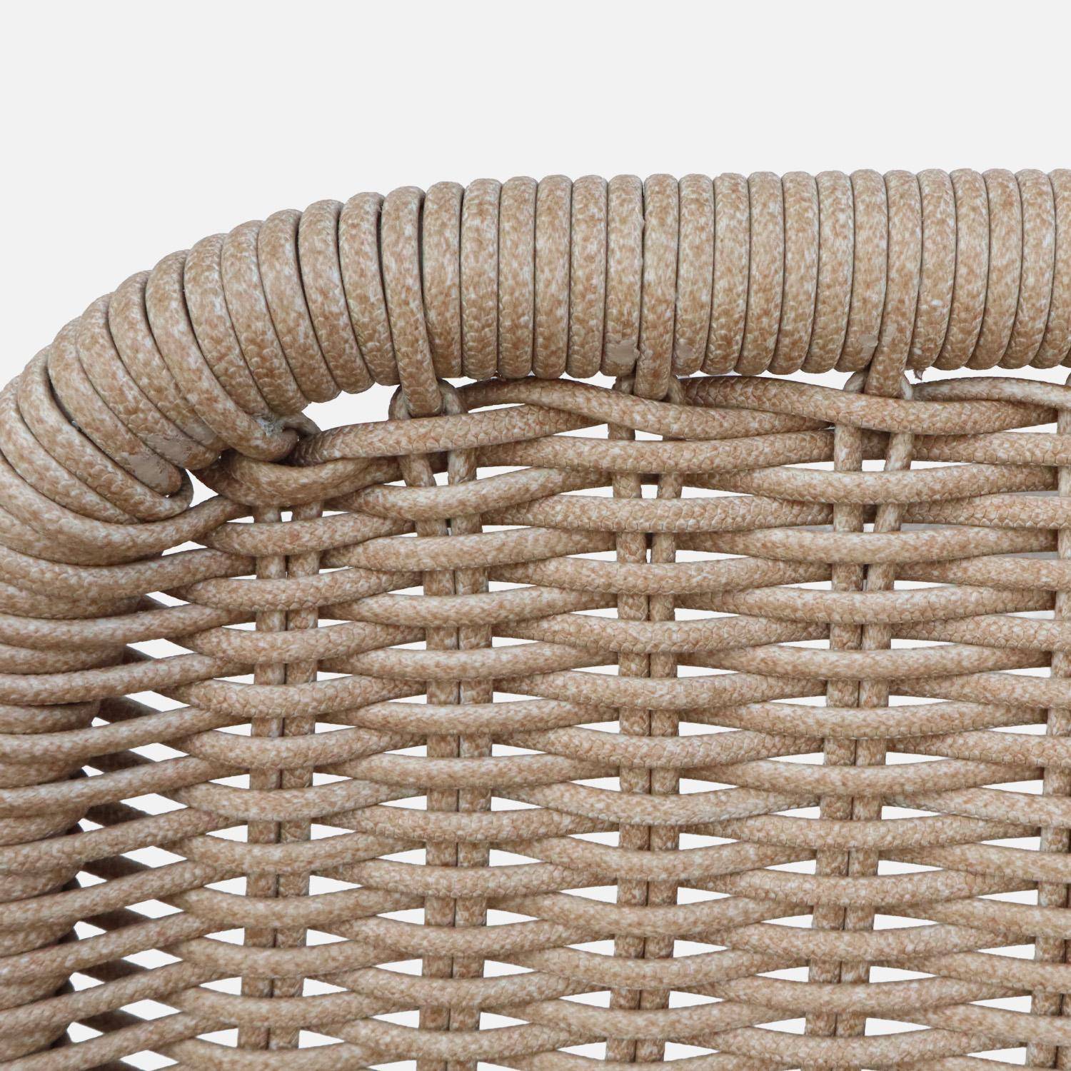 Sillón relax y reposapiés de aluminio y cuerda, set de 2 Beige - 66x76x74 cm Photo5