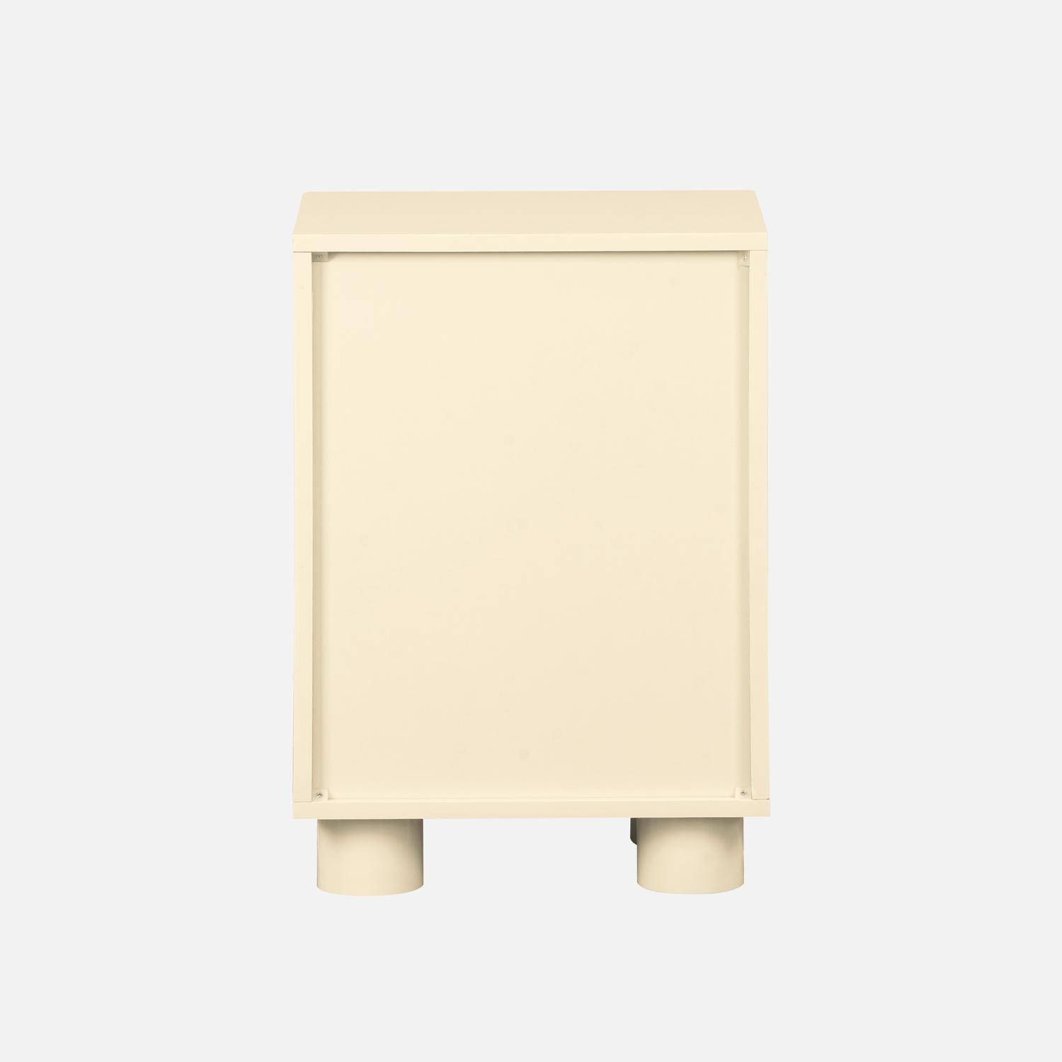 Wood effect bedside table with 1 reversible door beige 40x30x57 cm - Pondi,sweeek,Photo8