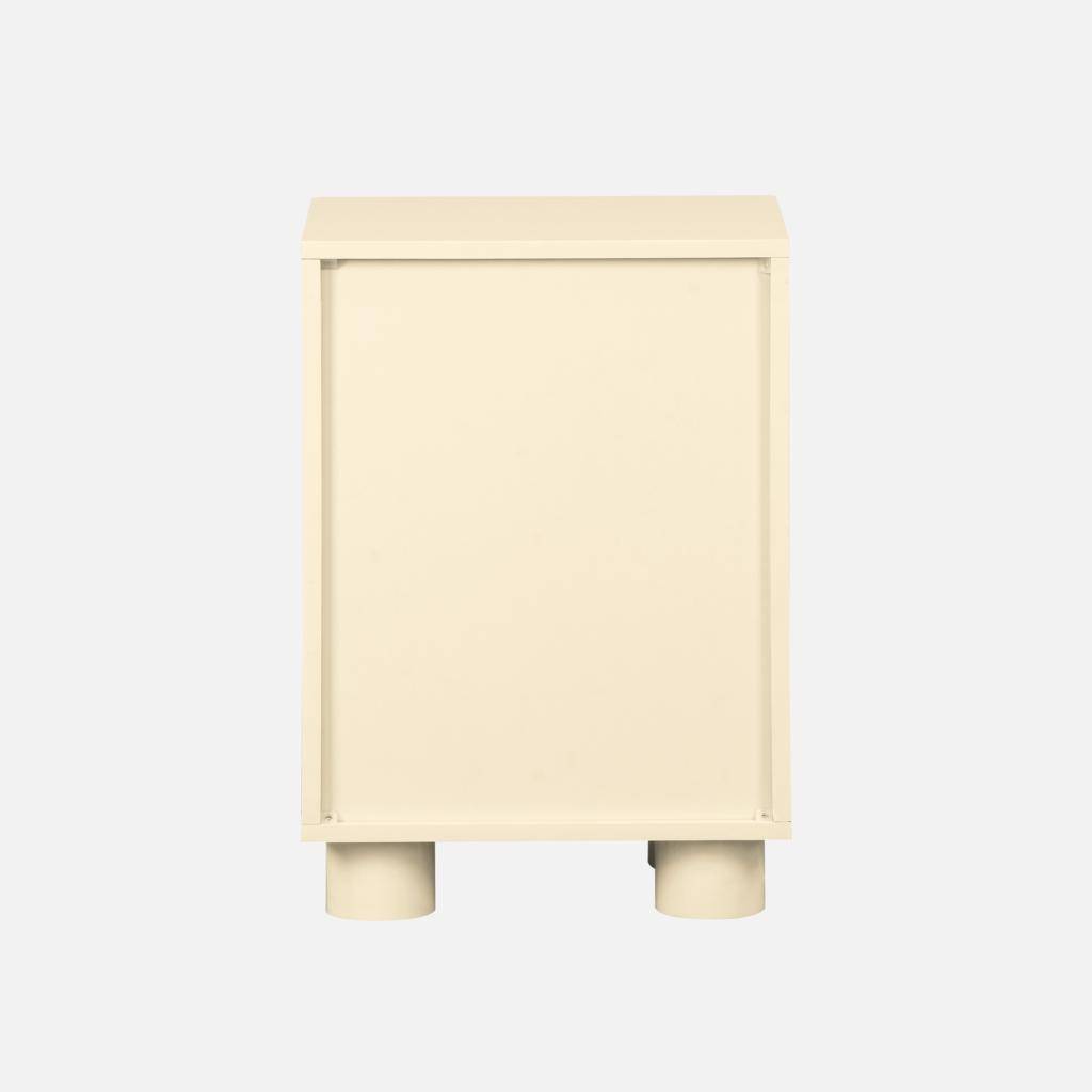 Mesita de noche efecto madera de mango con 1 puerta reversible, Pondi, Beige, 40x30x57 cm Photo8